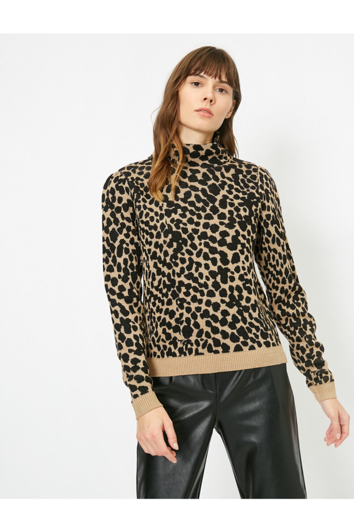 Koton Leopard Patterned Knitwear Sweater
