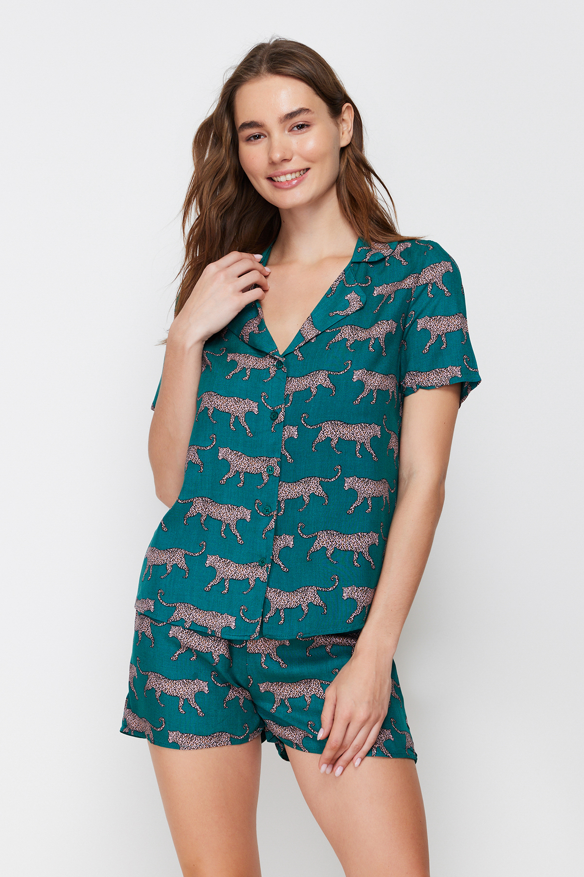 Damen Pyjama Set Trendyol Patterned