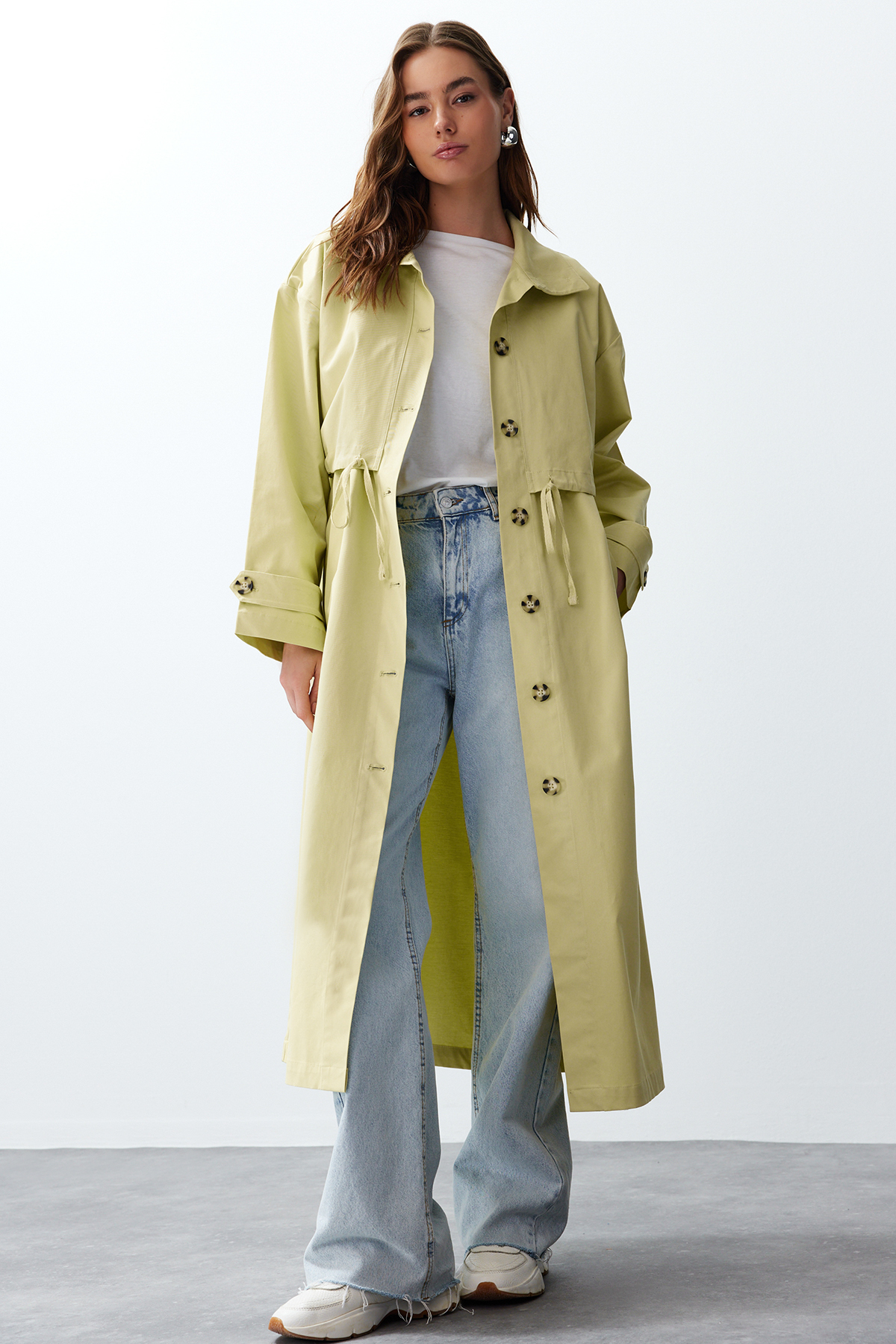 Trendyol Mint Oversize Trench Coat