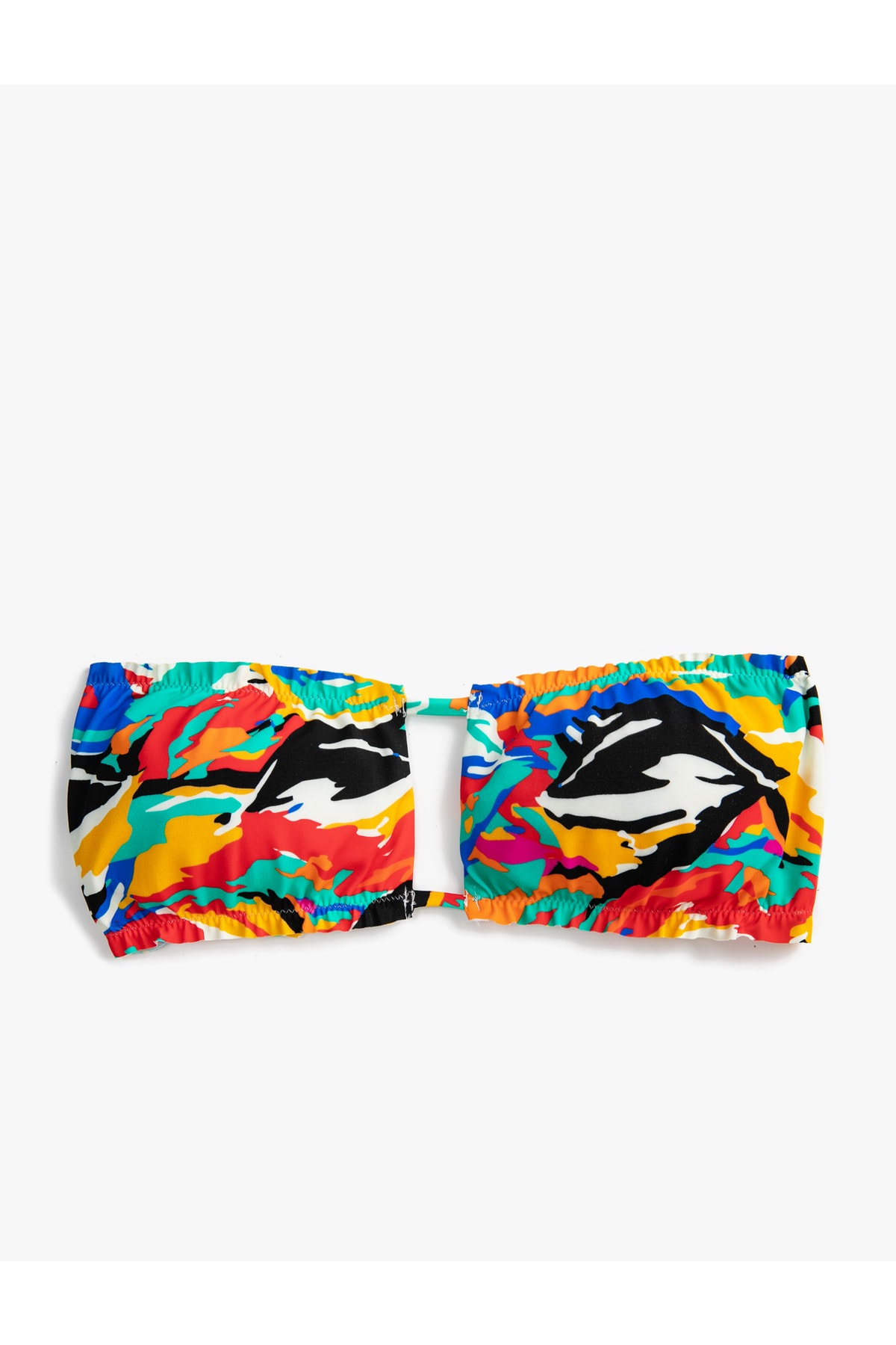 Koton Thin Straps Bikini Top With Cape Detailed Patterned