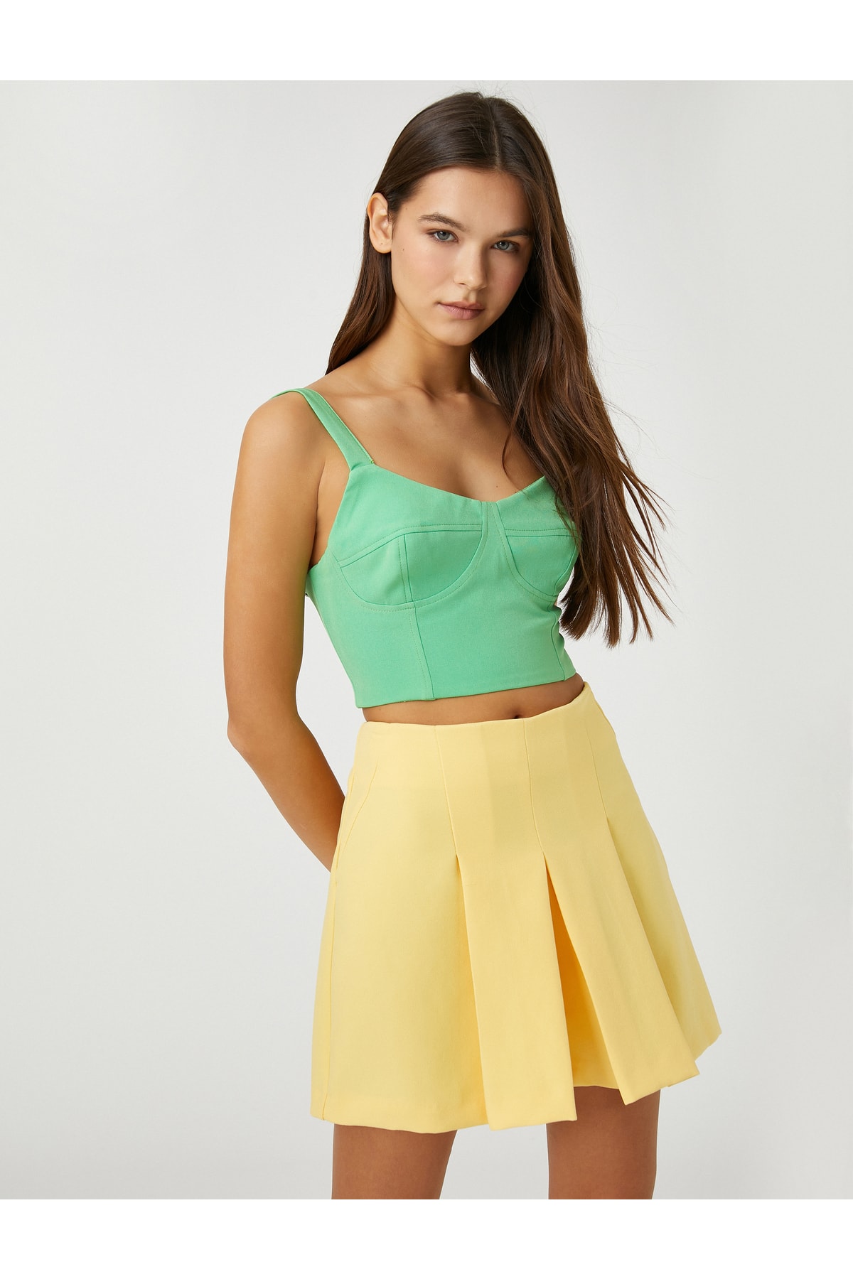 Koton Thin Strap Underwire Look Crop Bustier
