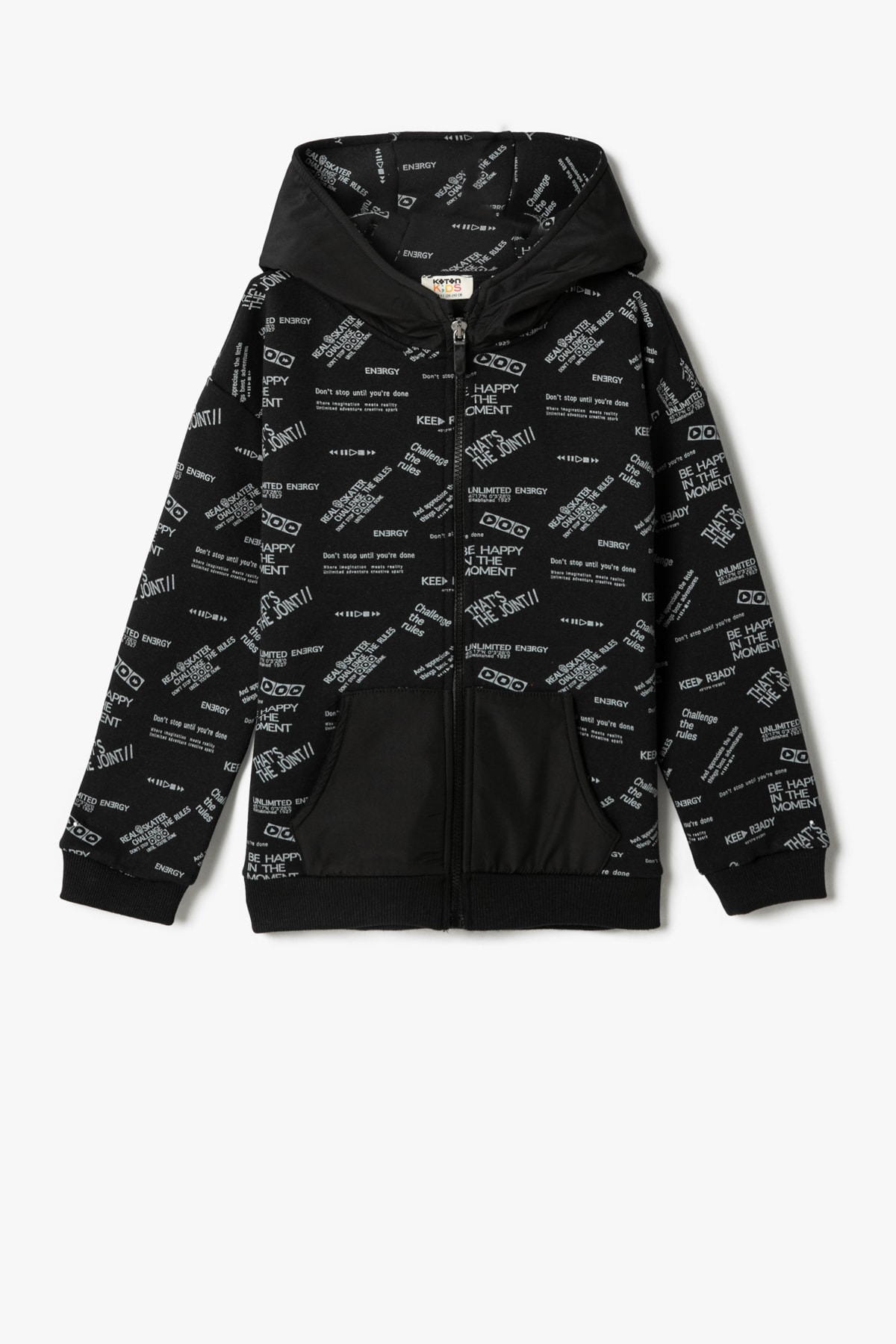 Koton Boy's Black Patterned Sweatshirt
