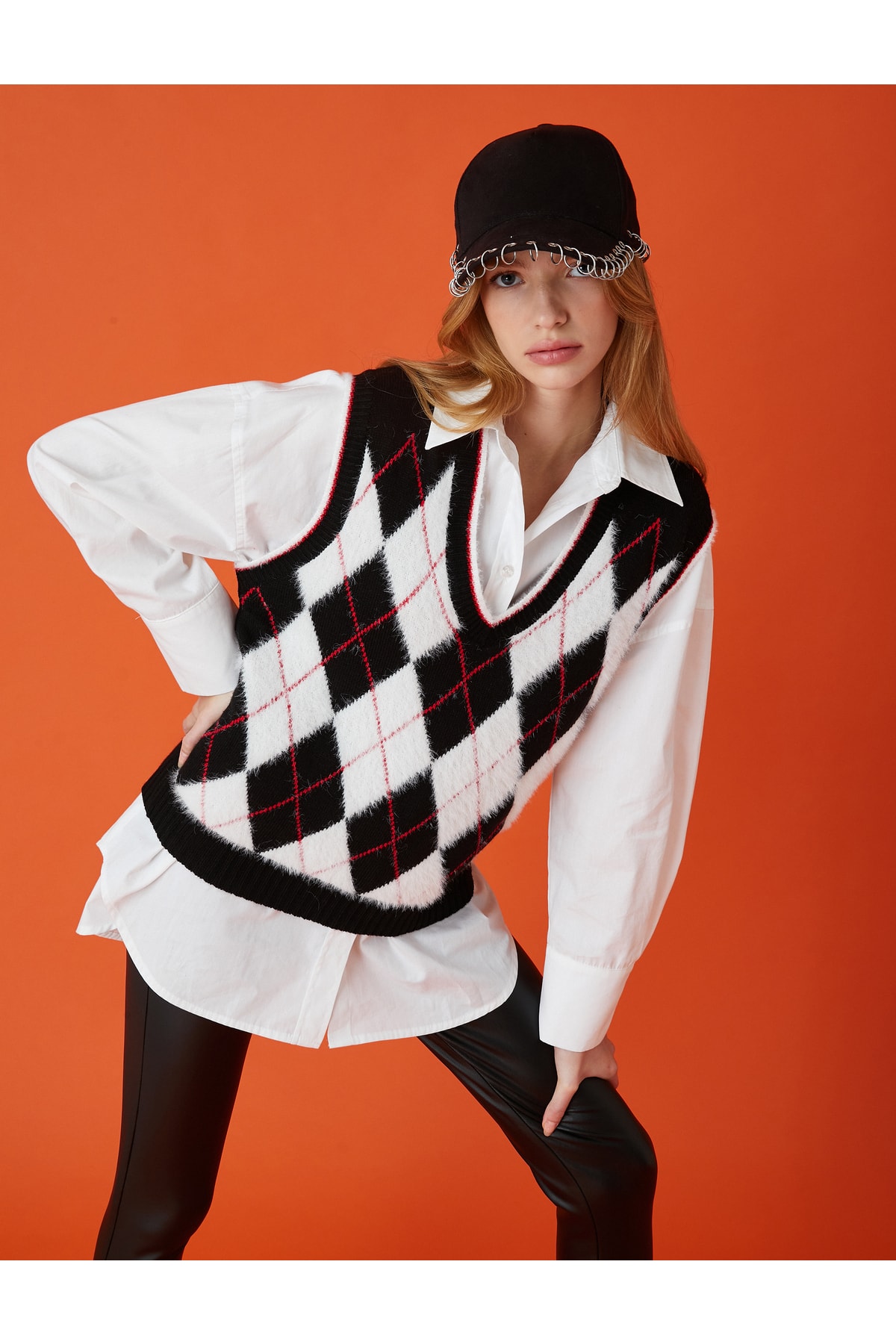 Koton Checkered Patterned Sweater