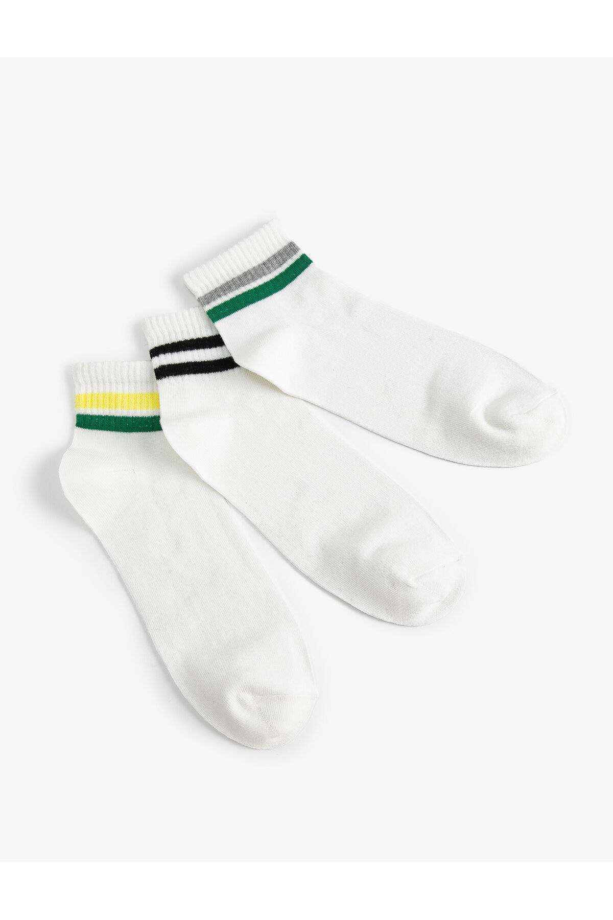 Koton Striped 3-Pack Booties Socks Set