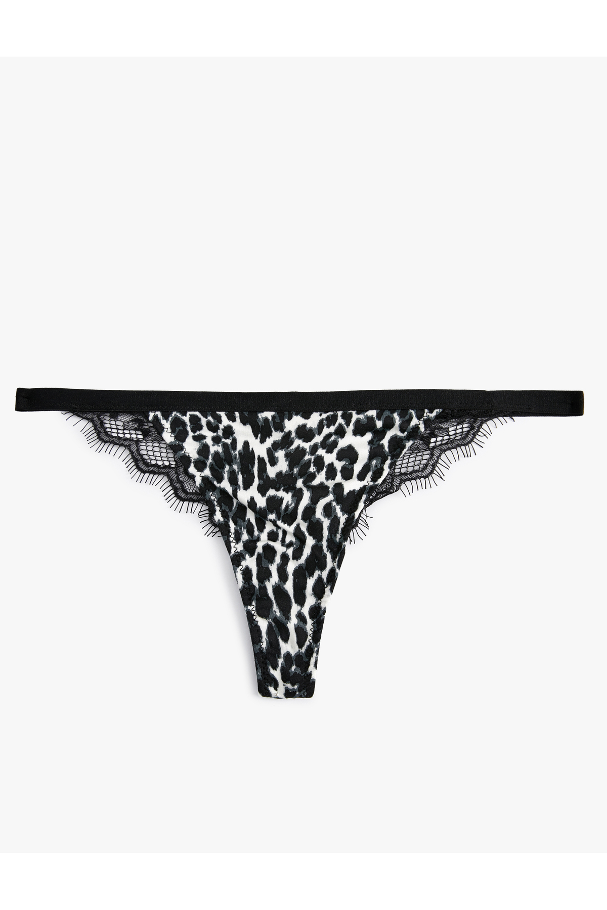 Koton Leopard Patterned String Panties Laced Viscose