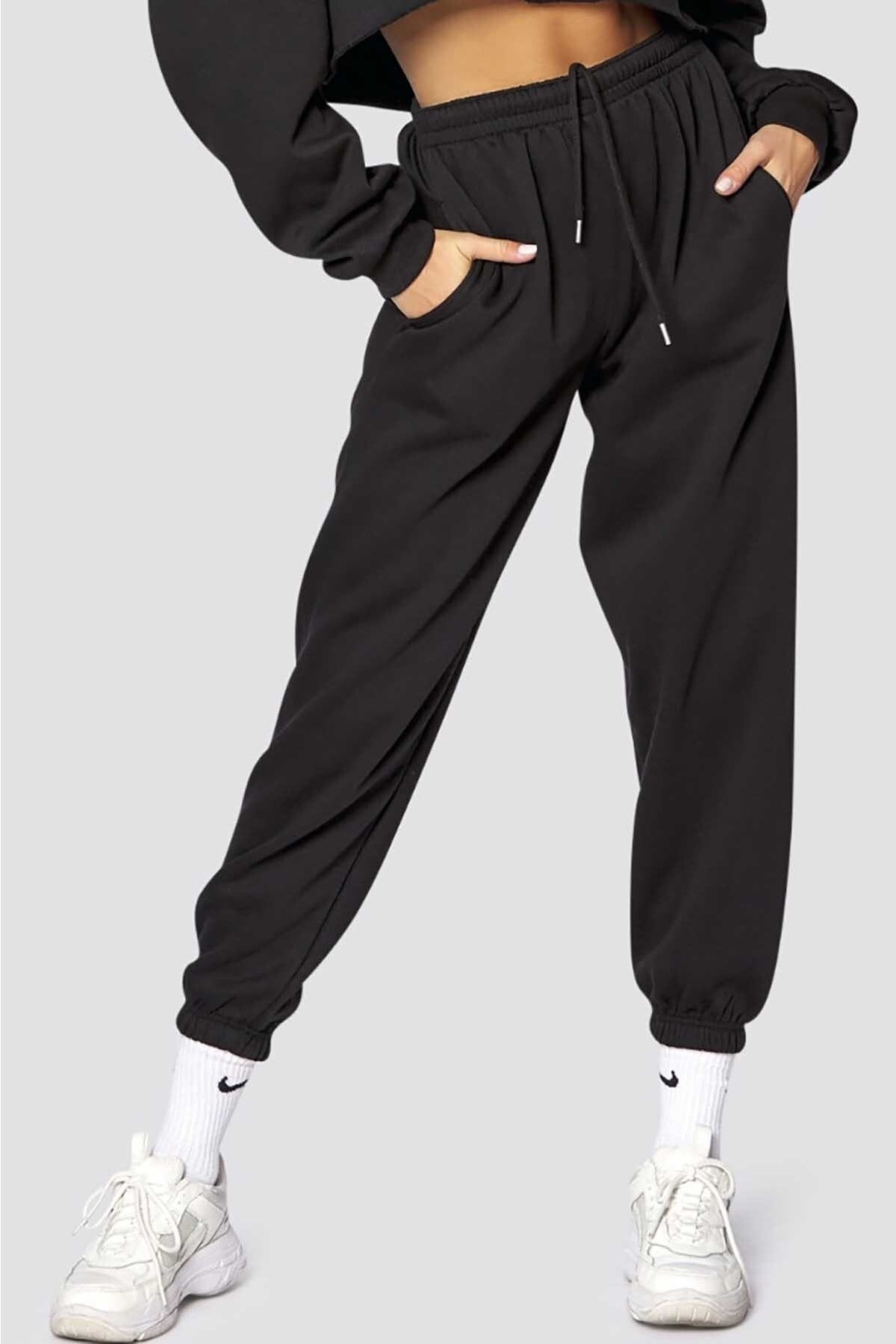 Madmext Women's Black Basic Tracksuit Mg771