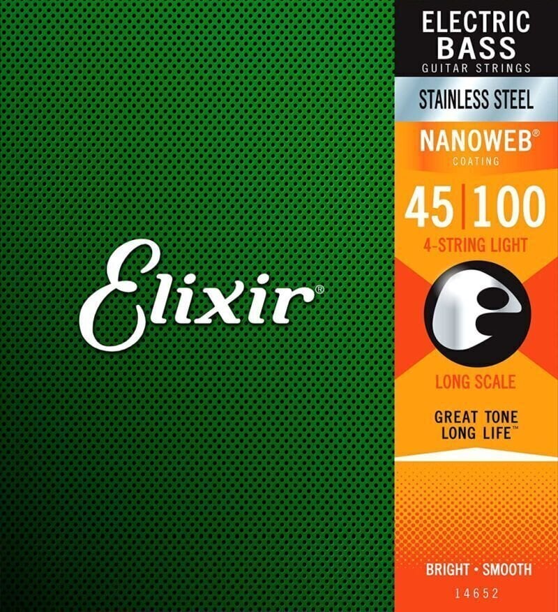 Elixir 14652 Nanoweb 4 45-100 Bass guitar strings
