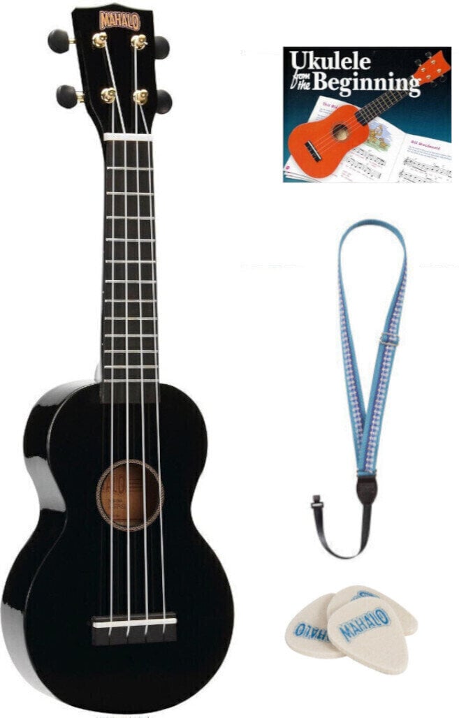 Mahalo MR1-BK SET Black Soprano Ukulele