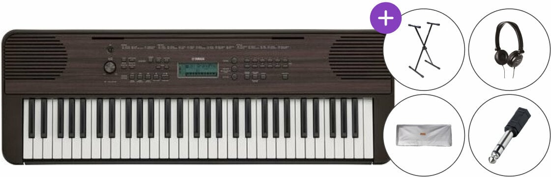 Yamaha PSR E360 SET Keyboard with Touch Response Dark Walnut
