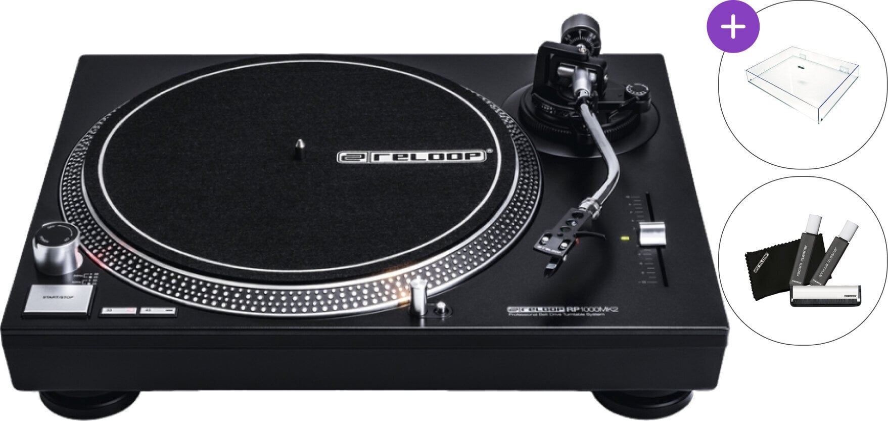 Reloop RP-1000 MK2 Compact SET Black DJ Turntable