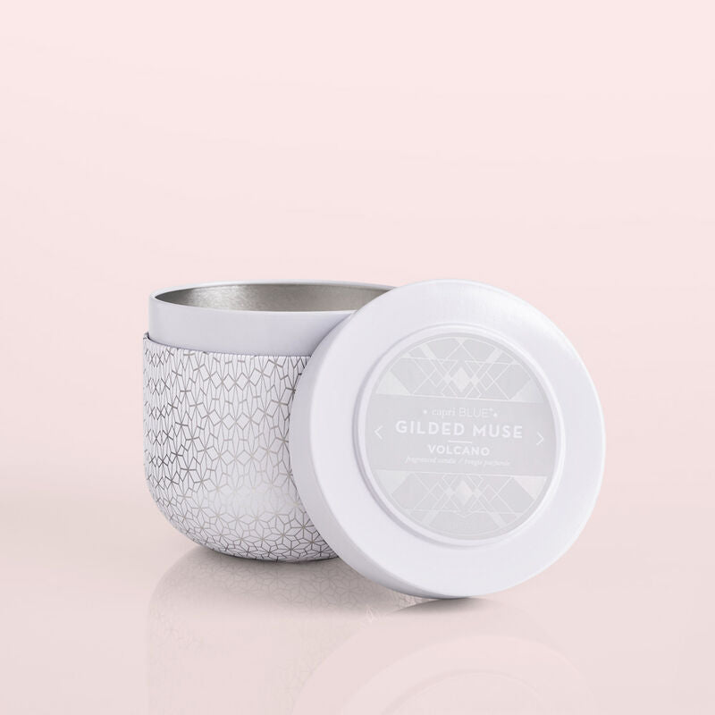 Gilded Muse Tin Candle Volcano | Capri Blue