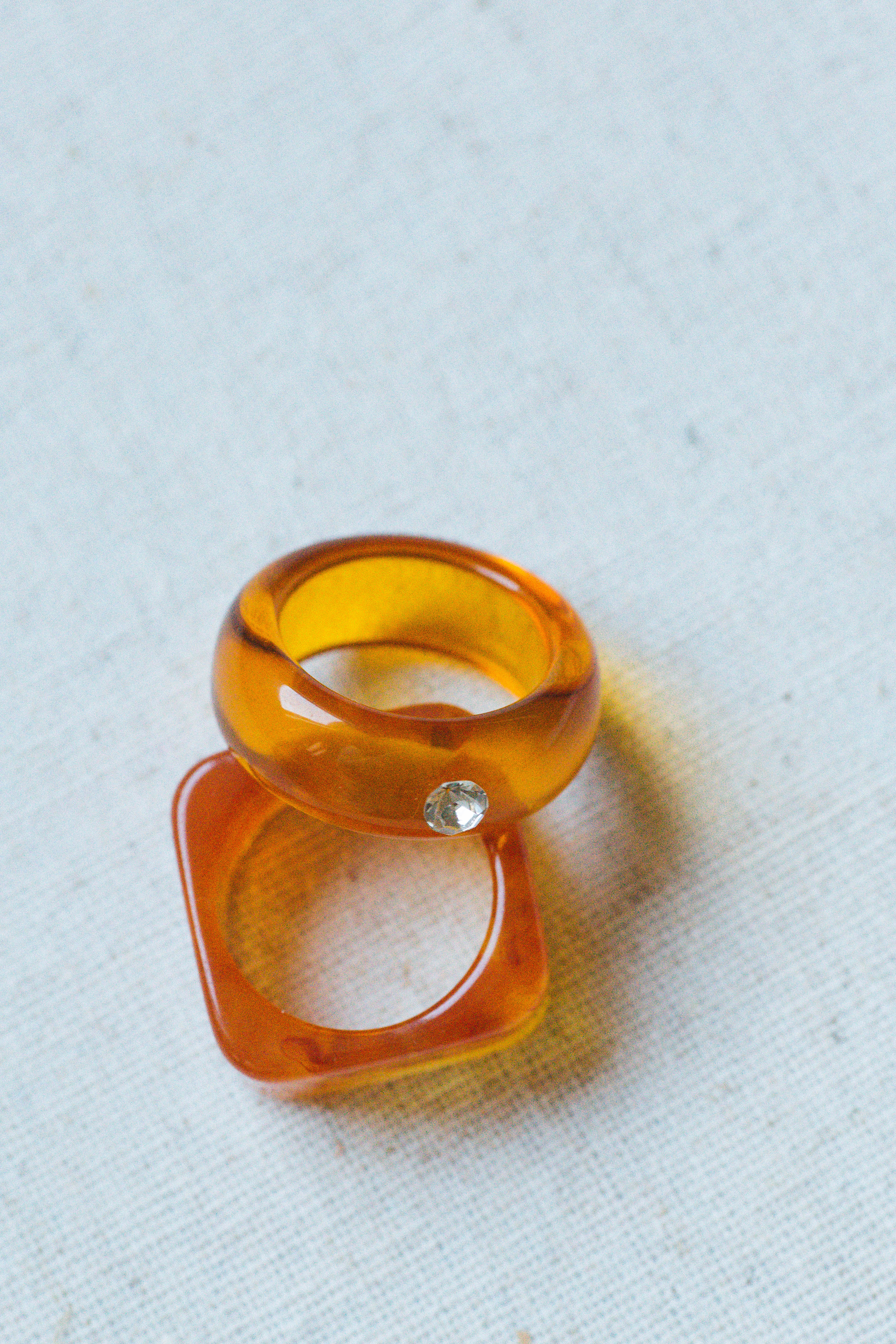 Ramona Resin Ring Set Camel