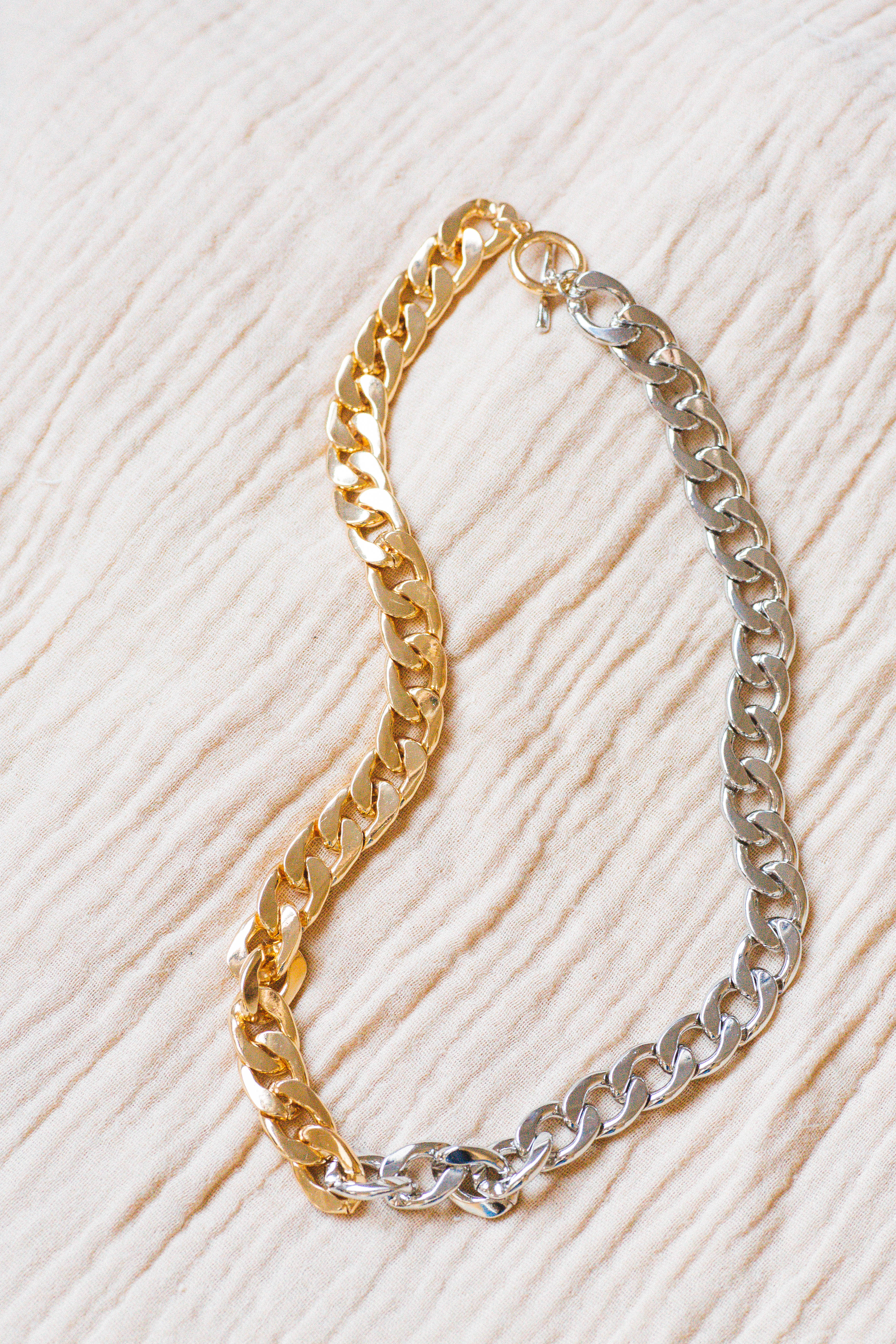 Toggle Two Toned Link Necklace Gold/Silver