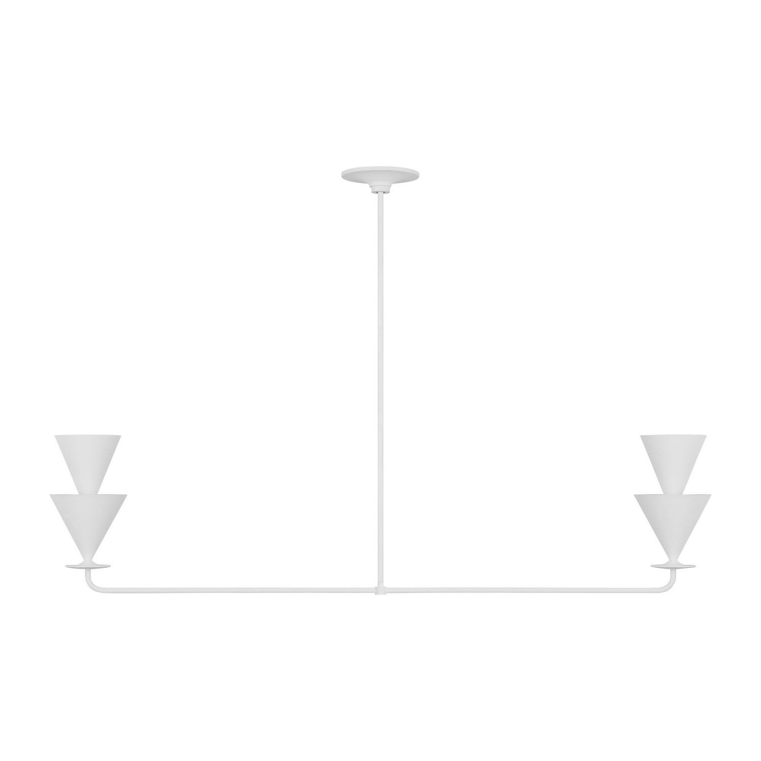 Cornet 2-Light Linear Chandelier in Cast Plaster