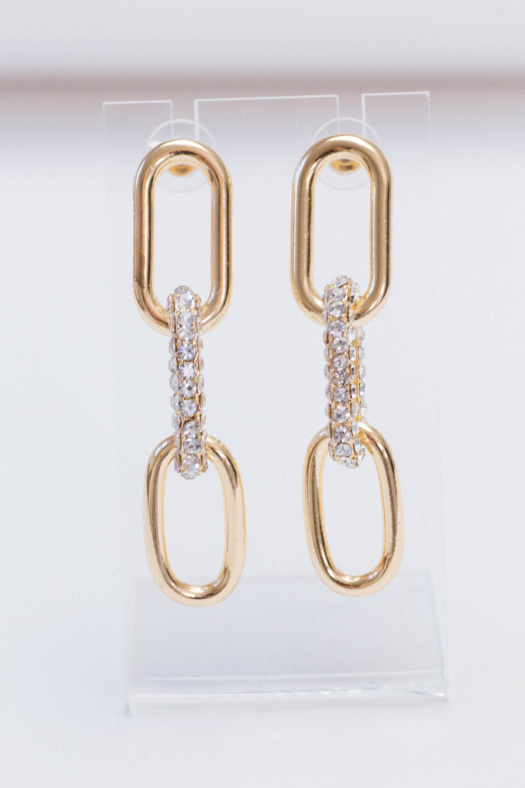 Baller Drop Link Earrings Gold