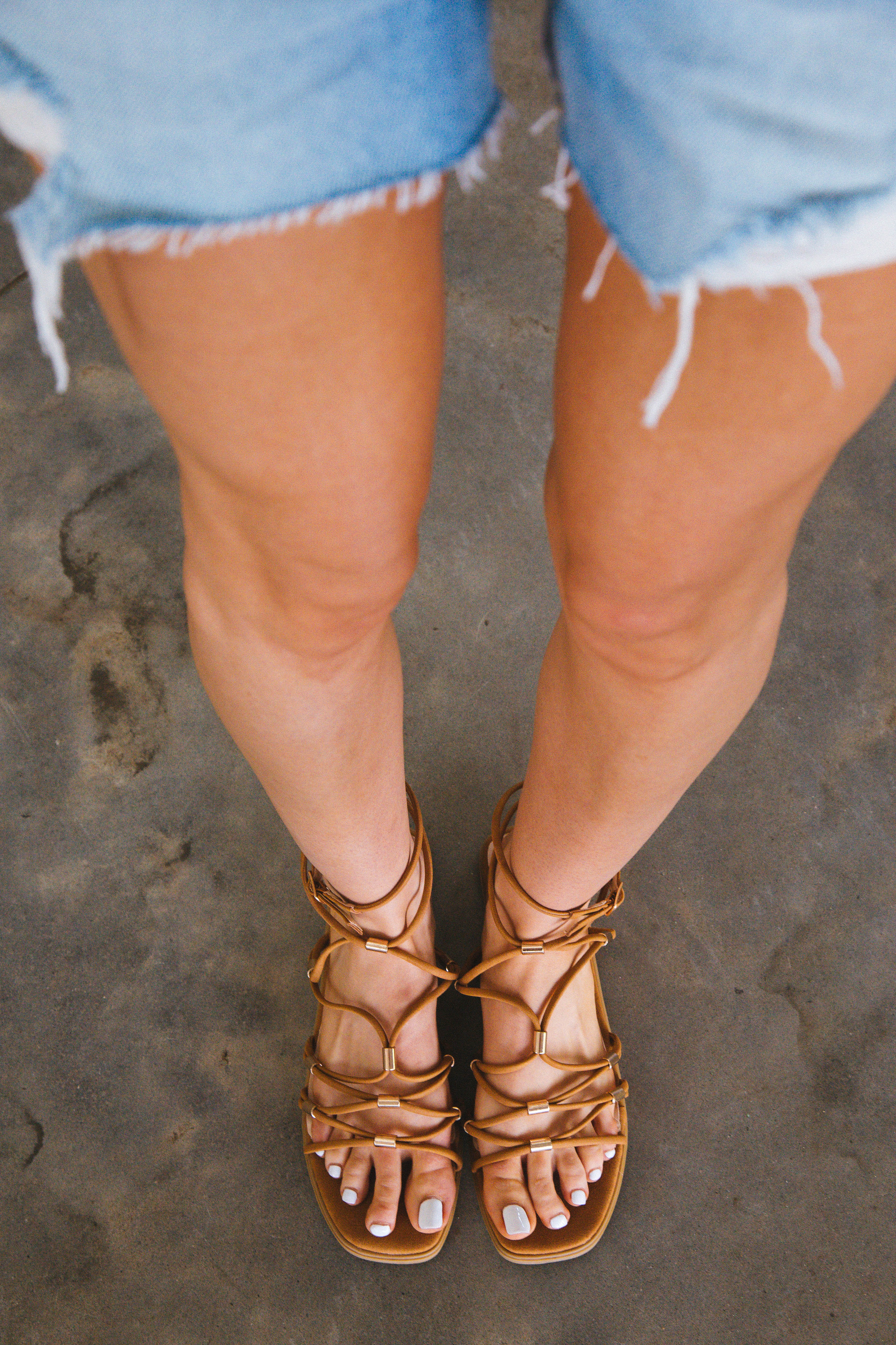 Macy Strappy Flat Sandal Tan