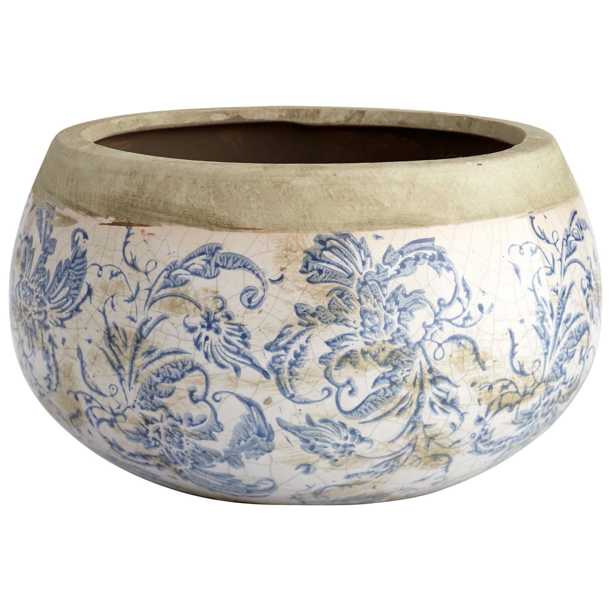 Medium Isela Planter in Blue And White