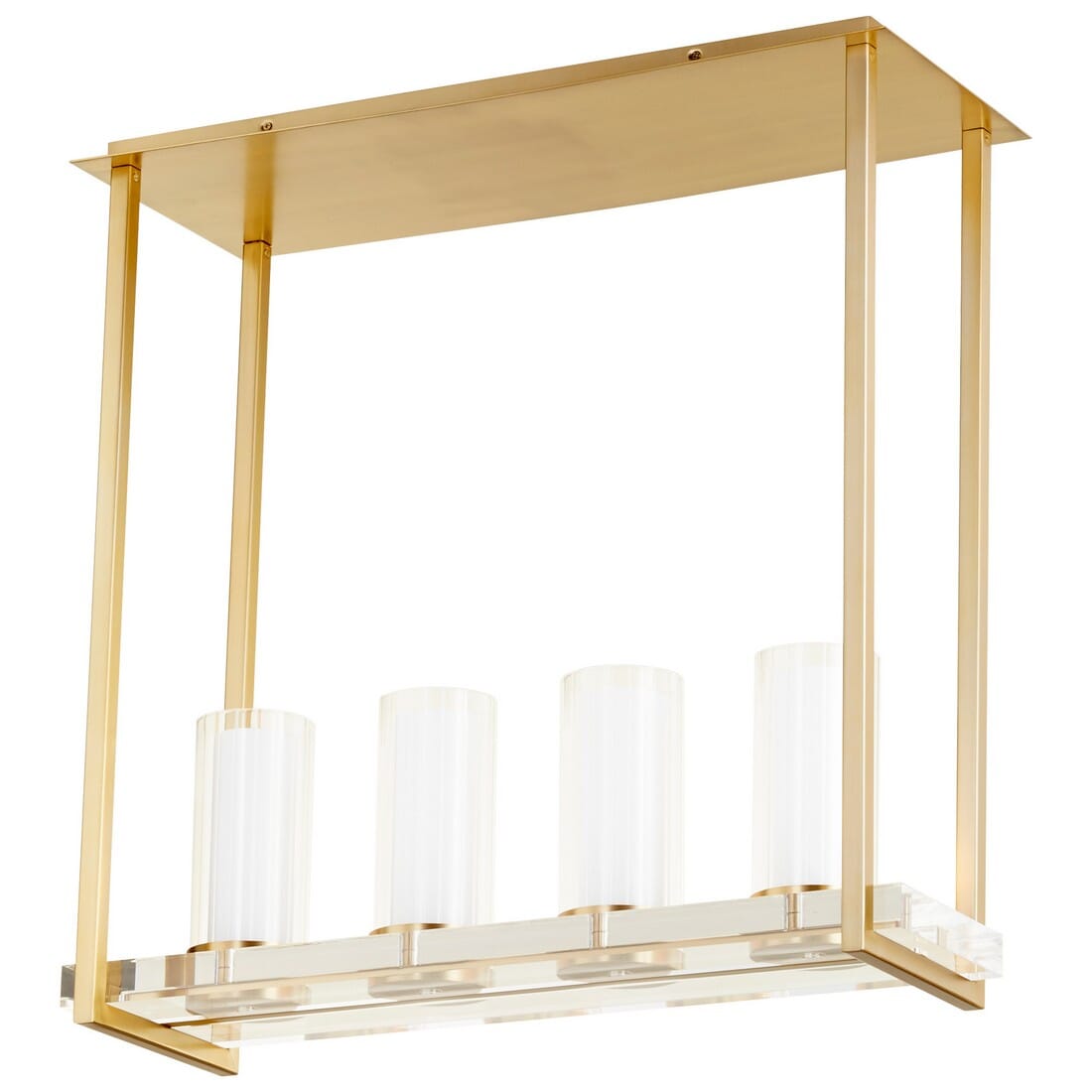 Small 4-Light 30" Pendant Light in Aged Brass