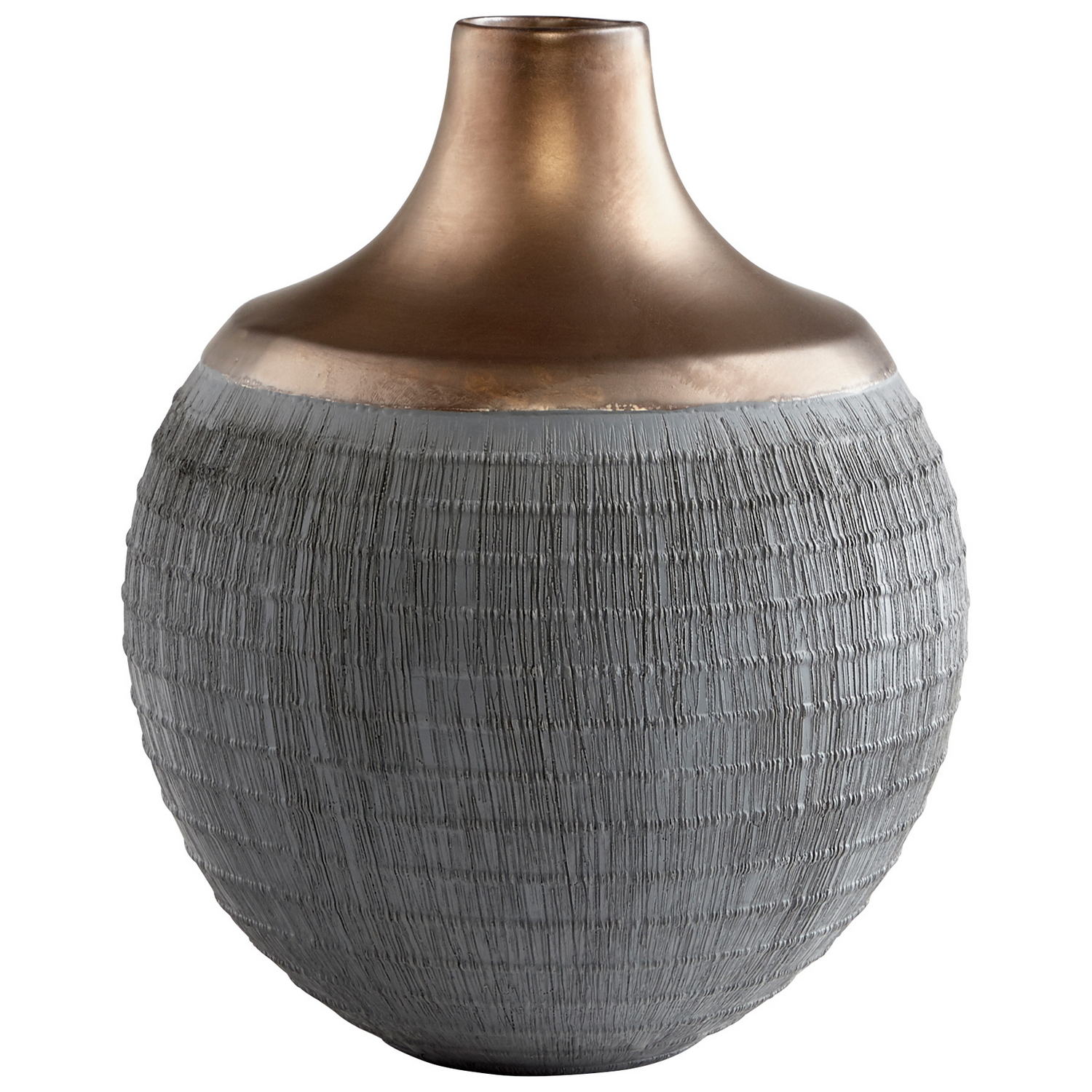Medium Osiris Vase in Charcoal Grey And Bronze