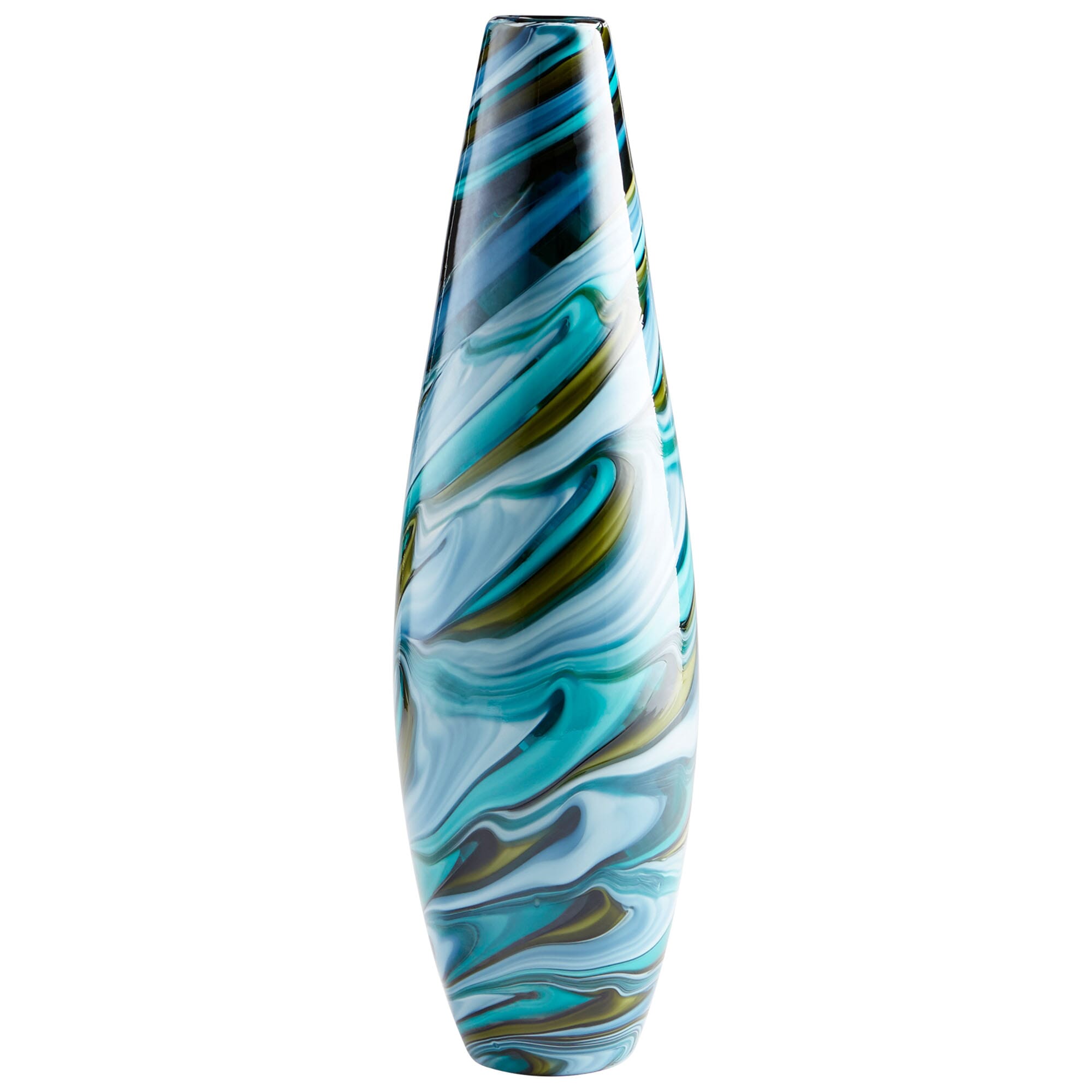 Large Chalcedony Vase in Multi Colored Blue