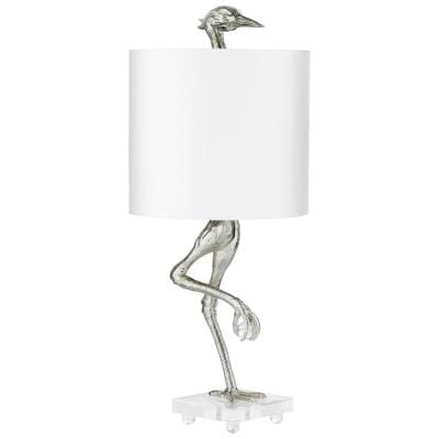 Ibis 35" Table Lamp in Silver Leaf