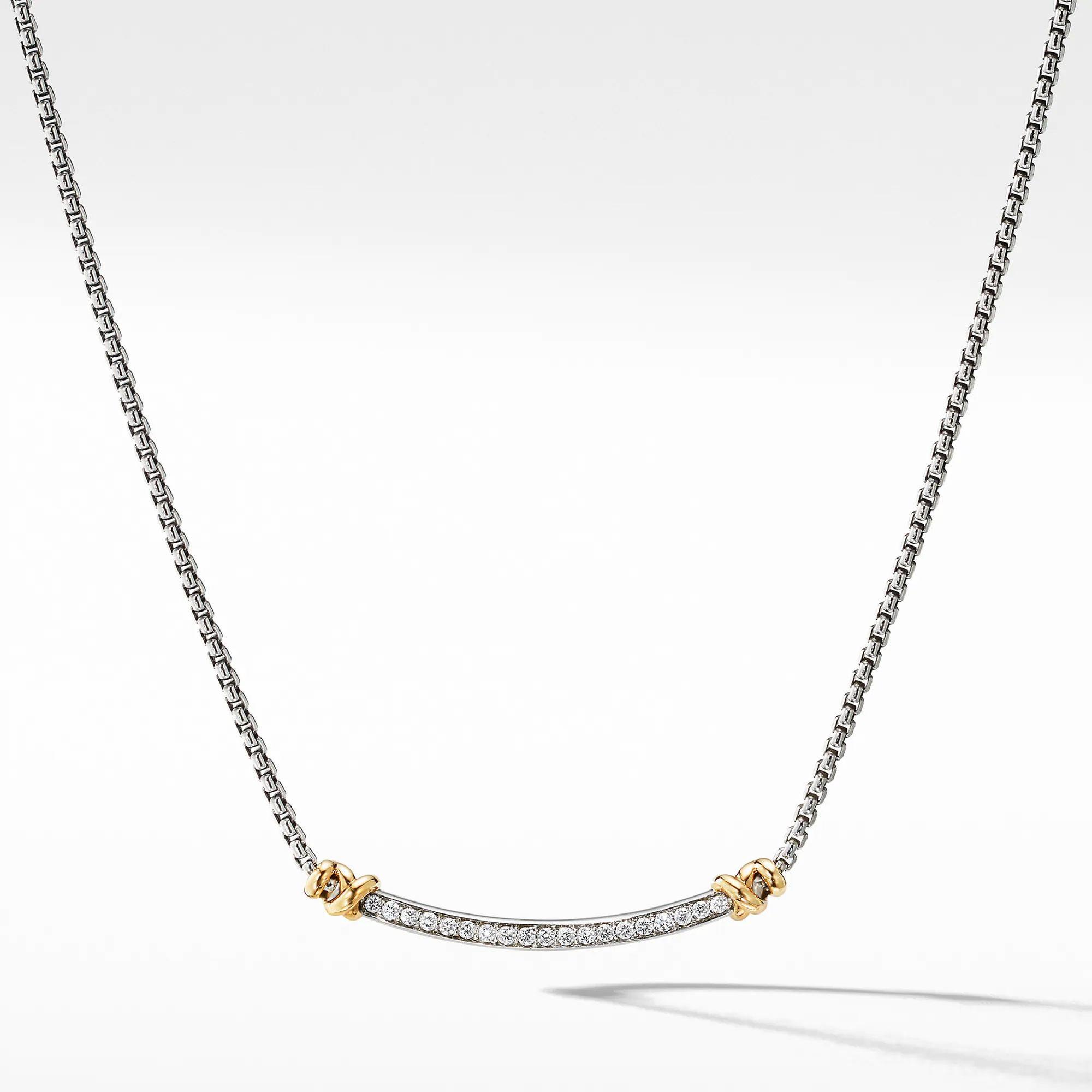 David Yurman Petite Helena Station Necklace with 18k Yellow Gold and Diamonds