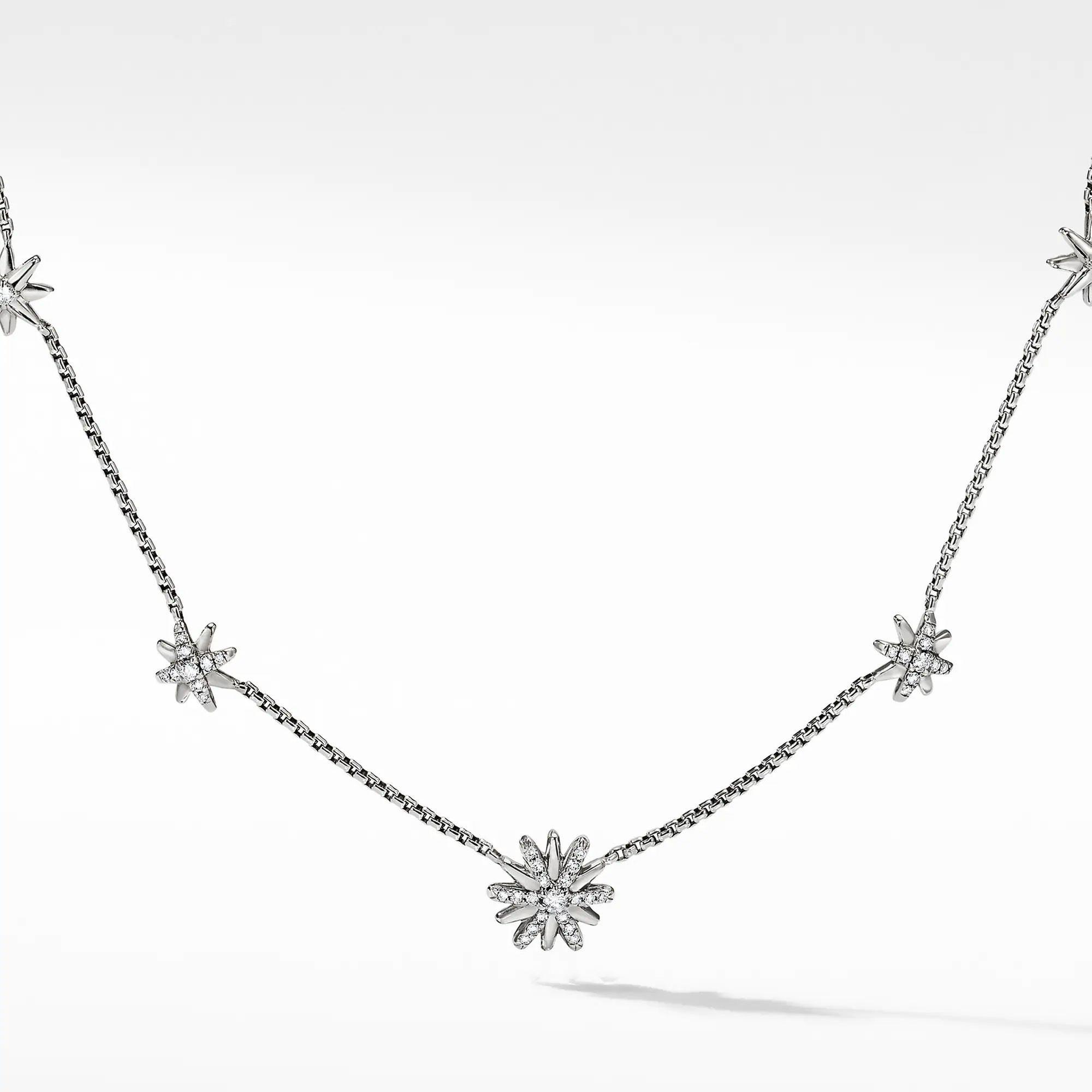 David Yurman Starburst Station Chain Necklace with Diamonds