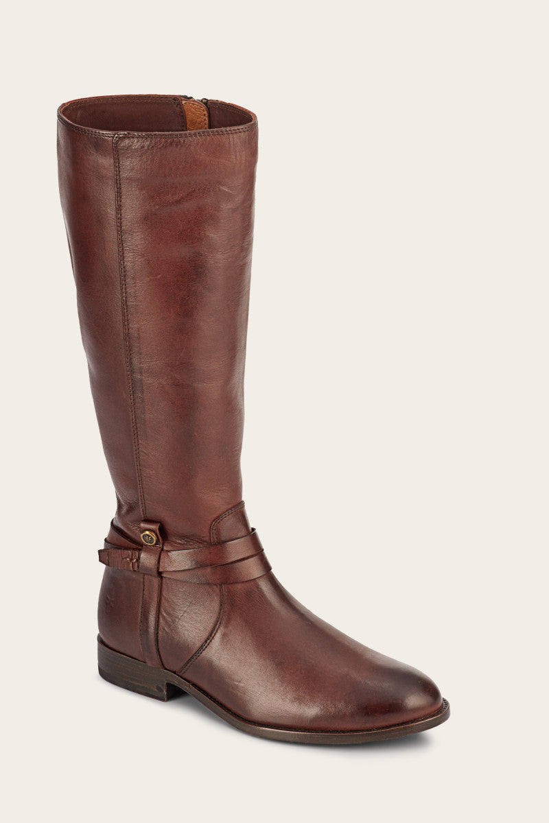 FRYE Melissa Belted Tall Boots in Redwood - Size 5.5
