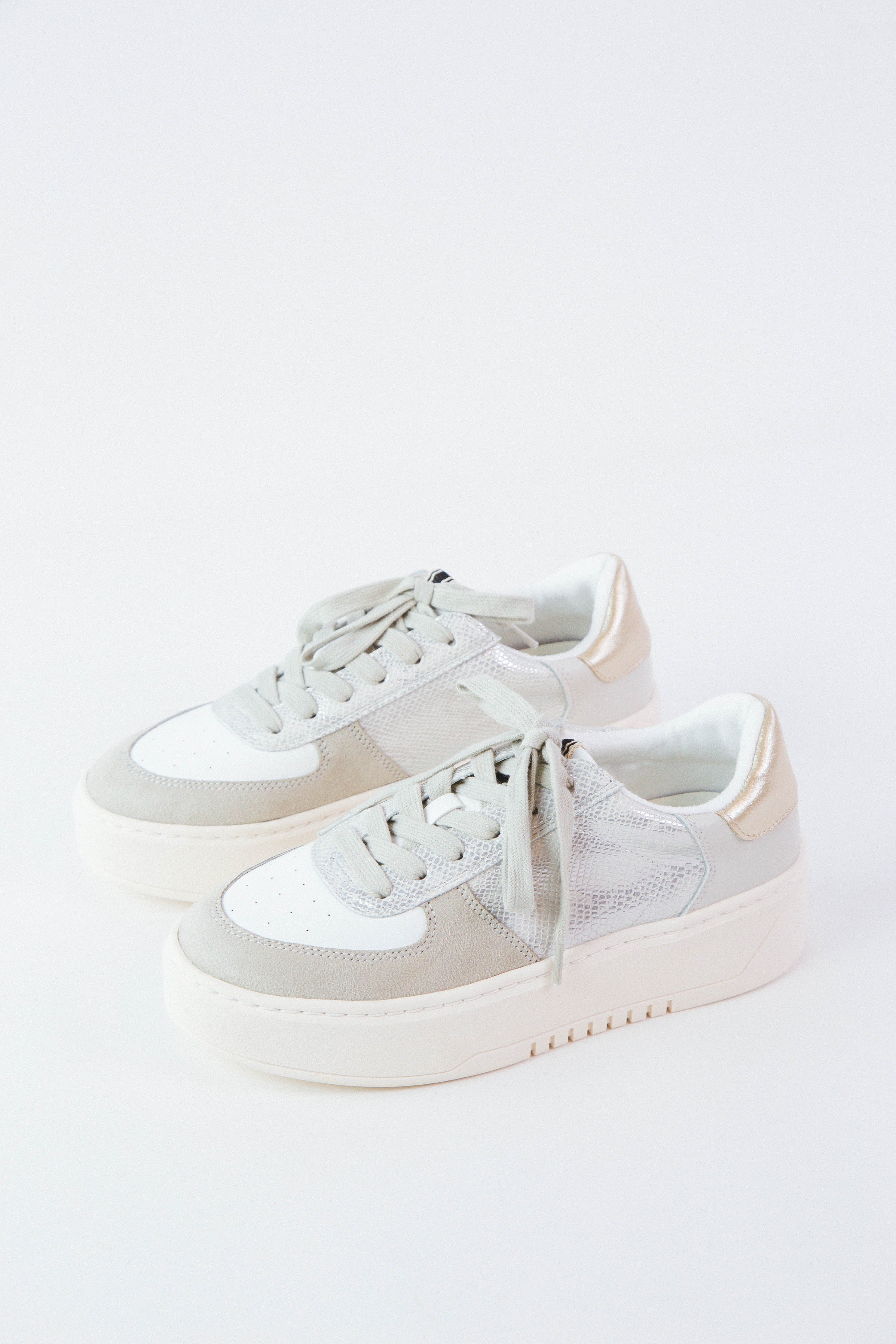 Shirley Retro Platform Sneaker Silver Snake | ShuShop