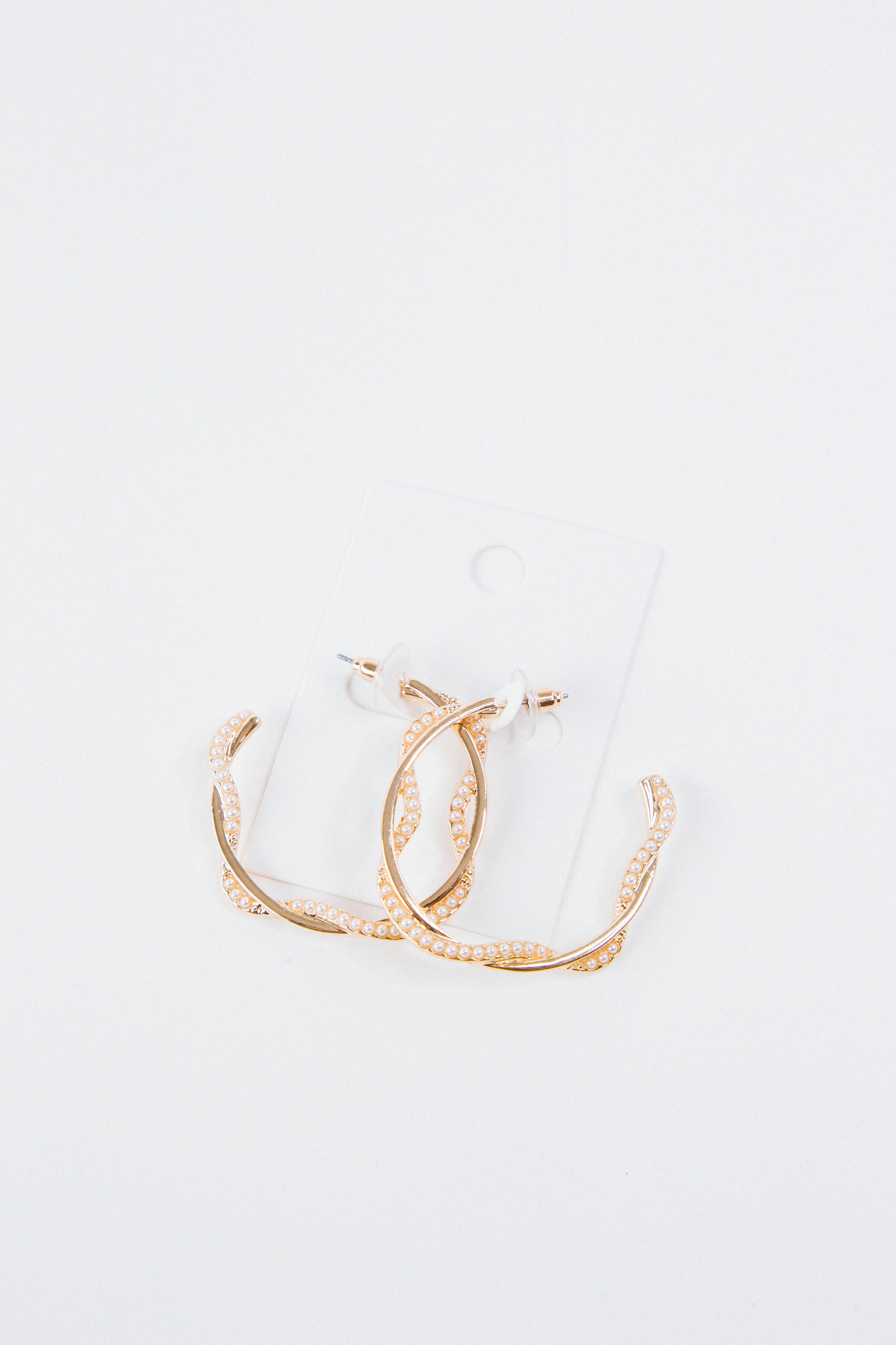 Celeste Twisted Pearl Hoops Gold