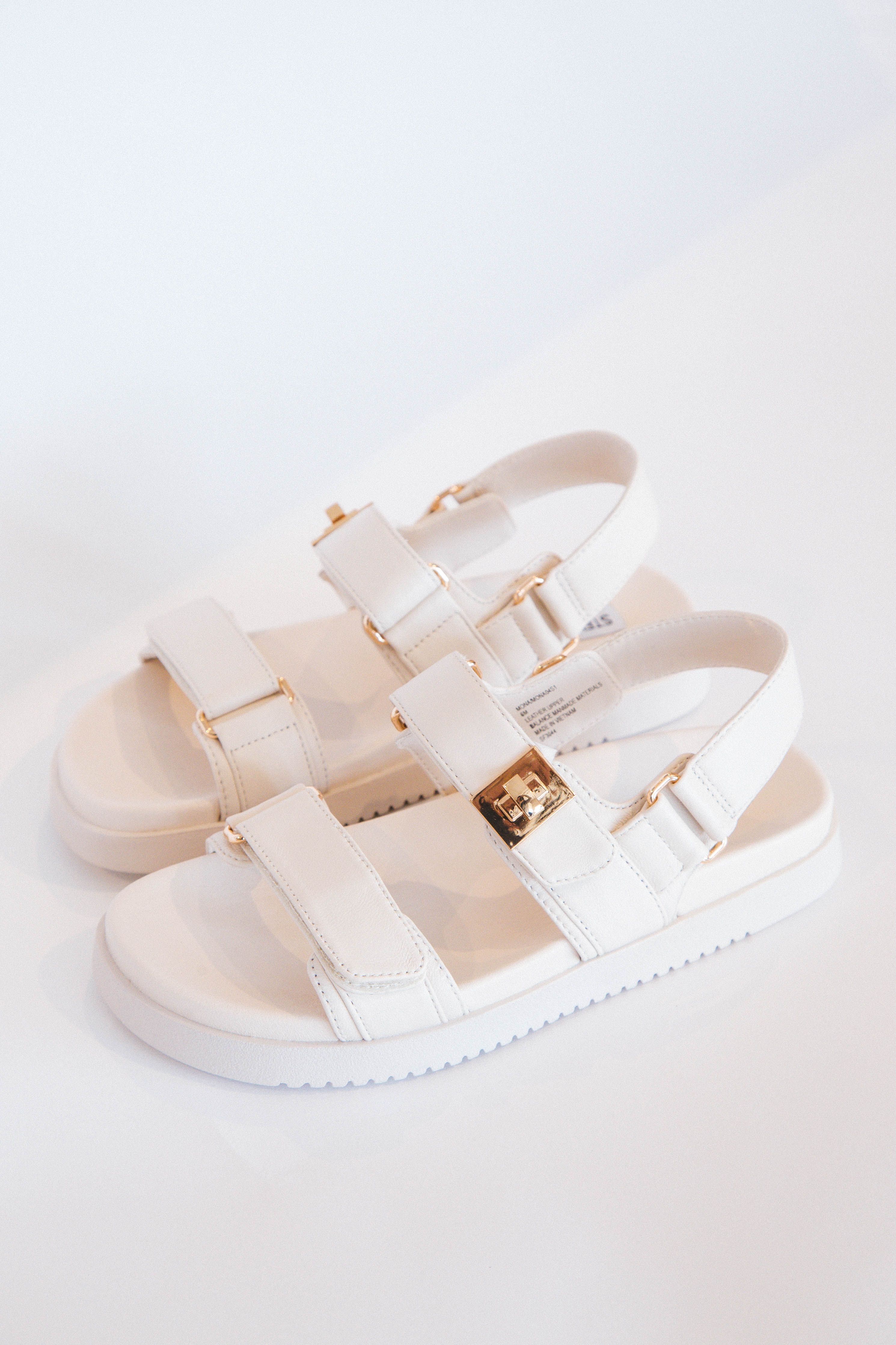 Mona Leather Flatform Sandal Bone | Steve Madden