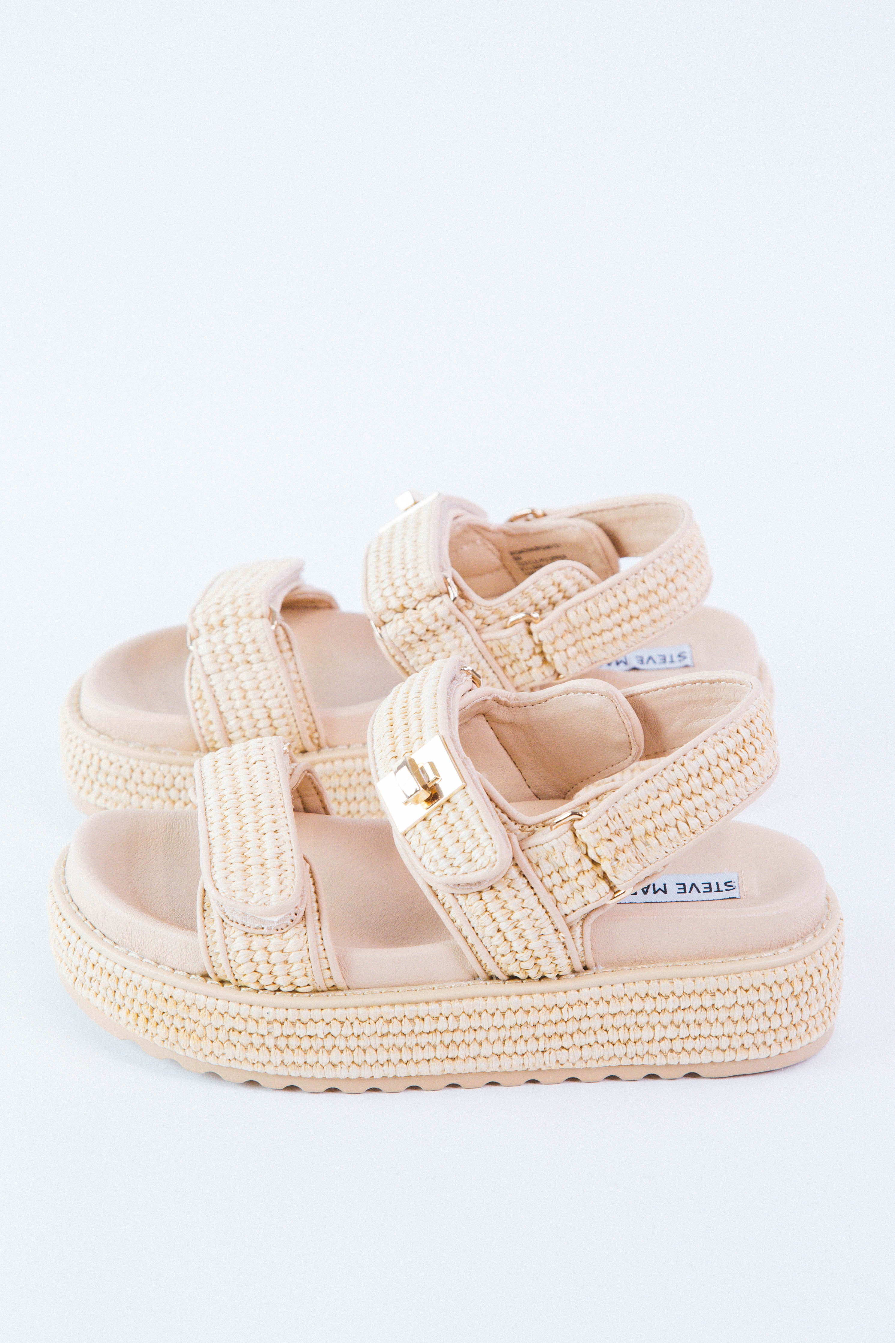 Big Mona Platform Sandal Natural Raffia | Steve Madden