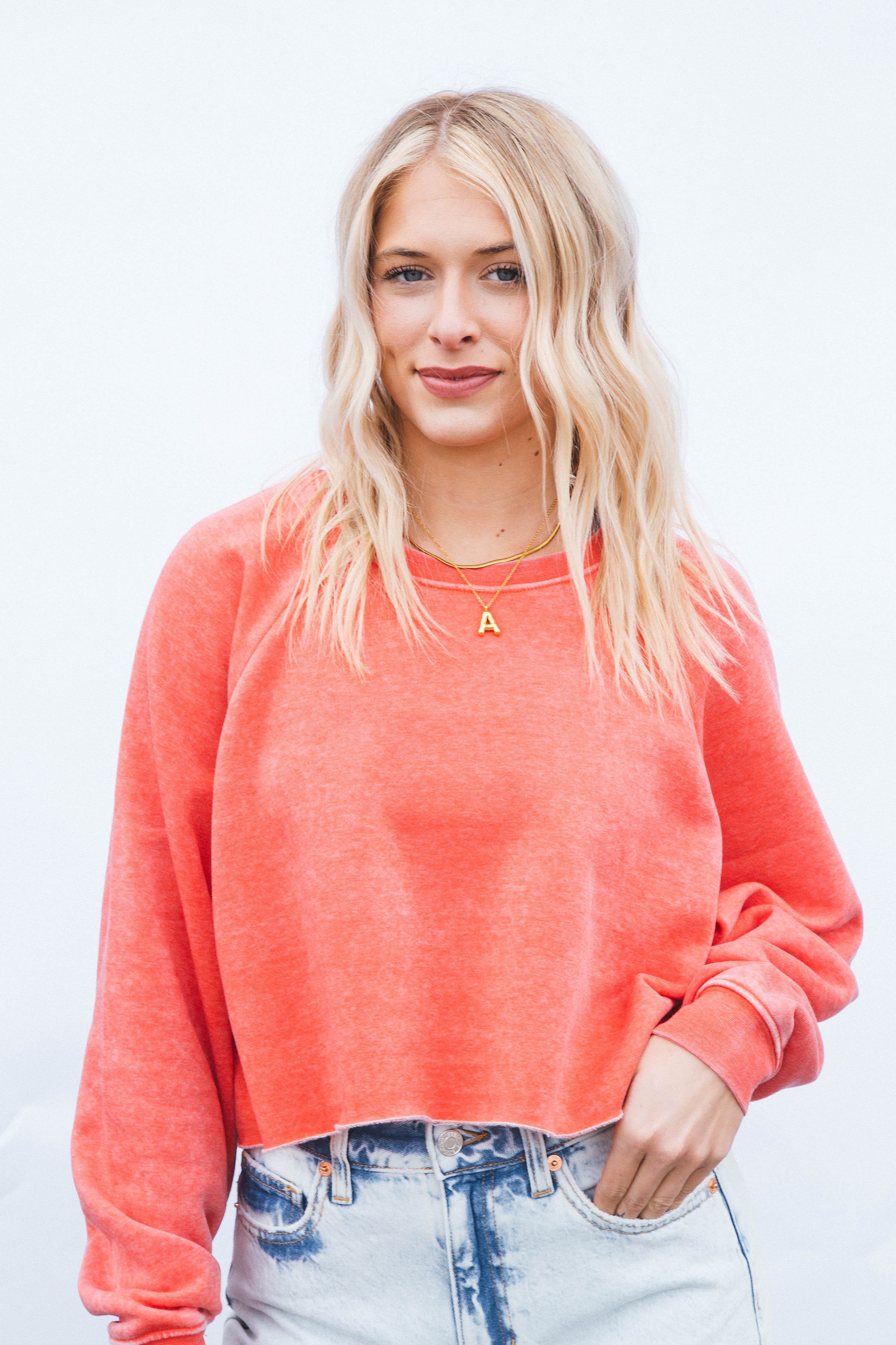 Andi Raglan Sleeve Cropped Sweatshirt Watermelon
