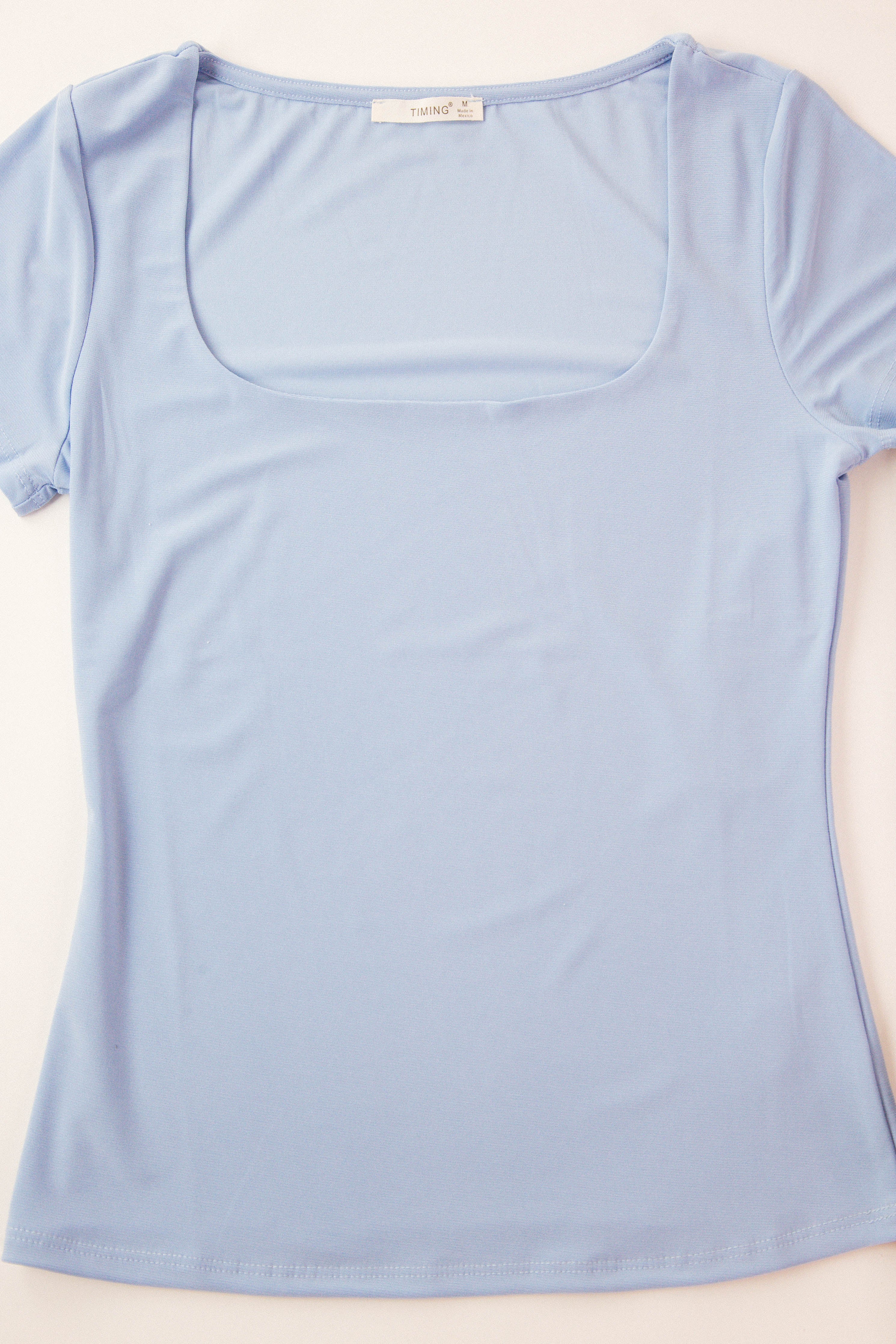 Lydia Square Neck Top Light Blue