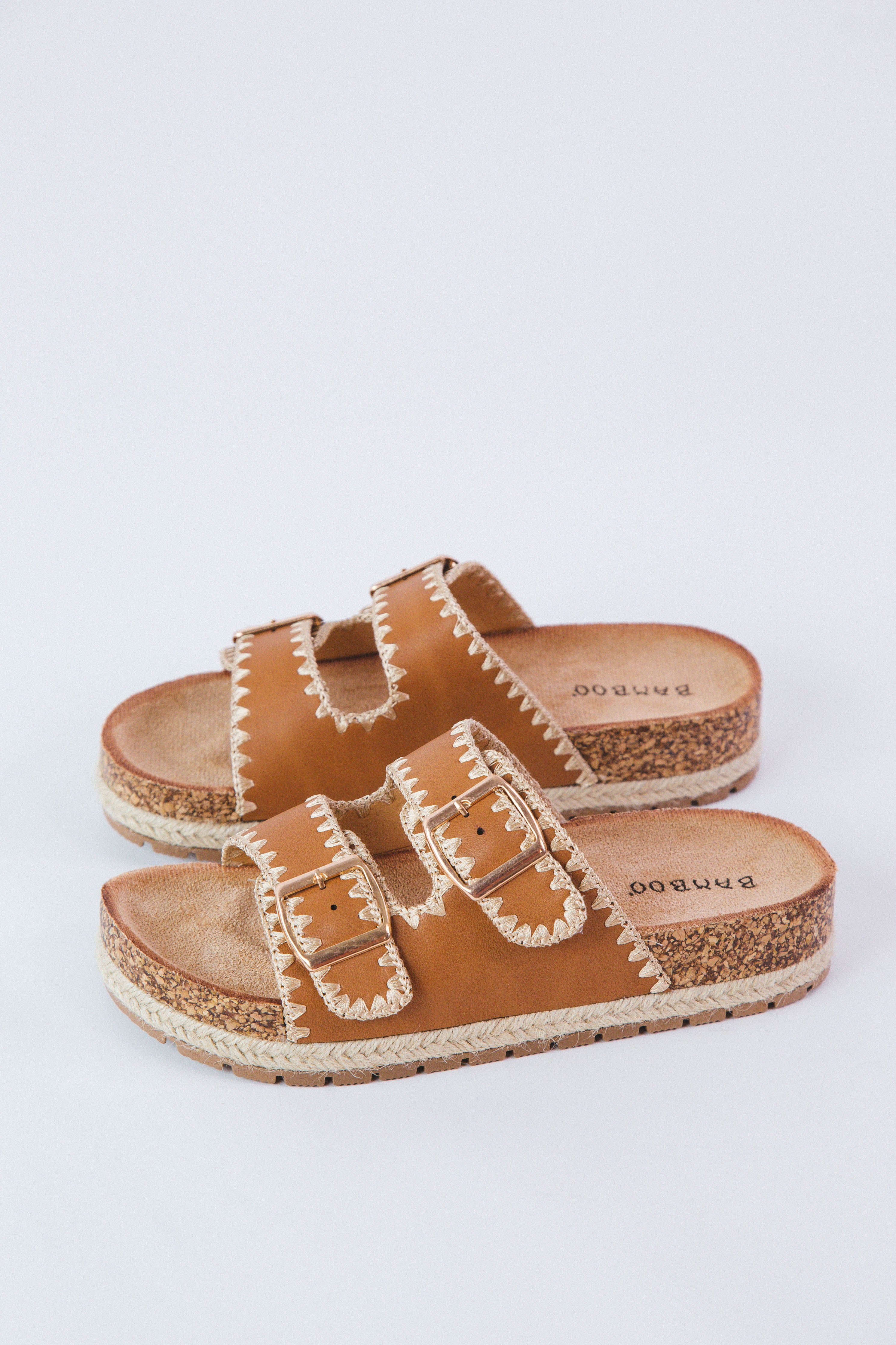 Clash Whip Stitched Sandal Tan