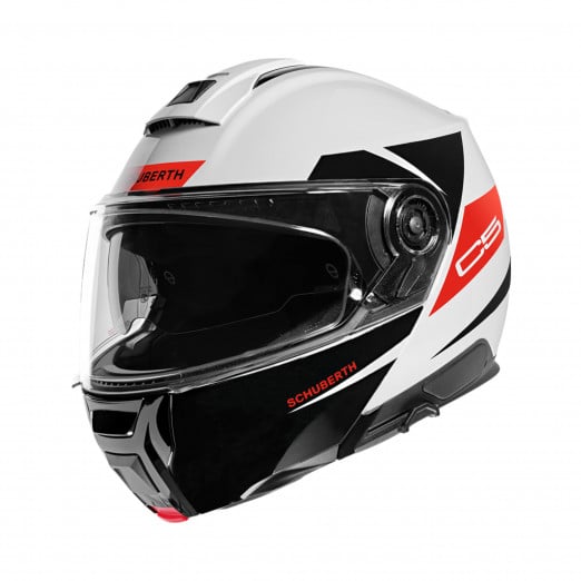 Schuberth C5 Eclipse White Red Modular Helmet Size 2XL
