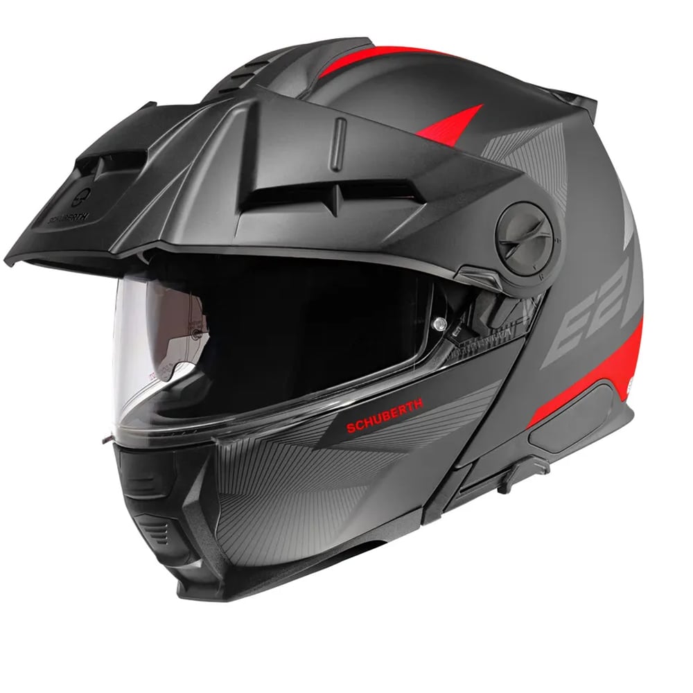 Schuberth E2 Defender Black Red Modular Helmet Size M