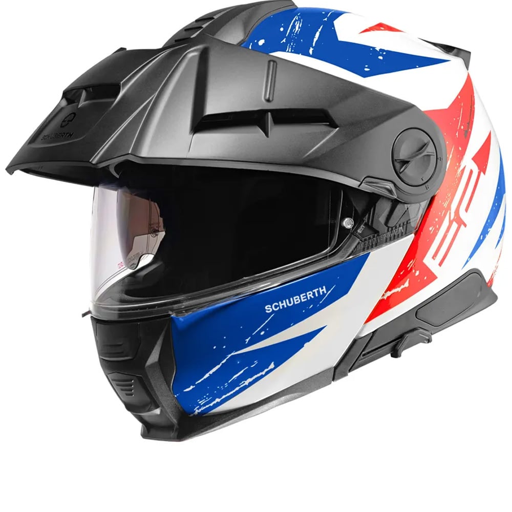 Schuberth E2 Explorer Blue Red Modular Helmet Size S