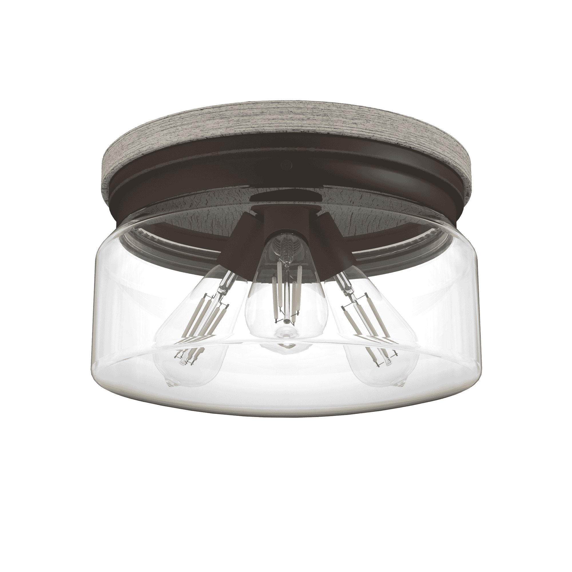 Hunter Devon Park 3-Light Flush Mount in Onyx Bengal