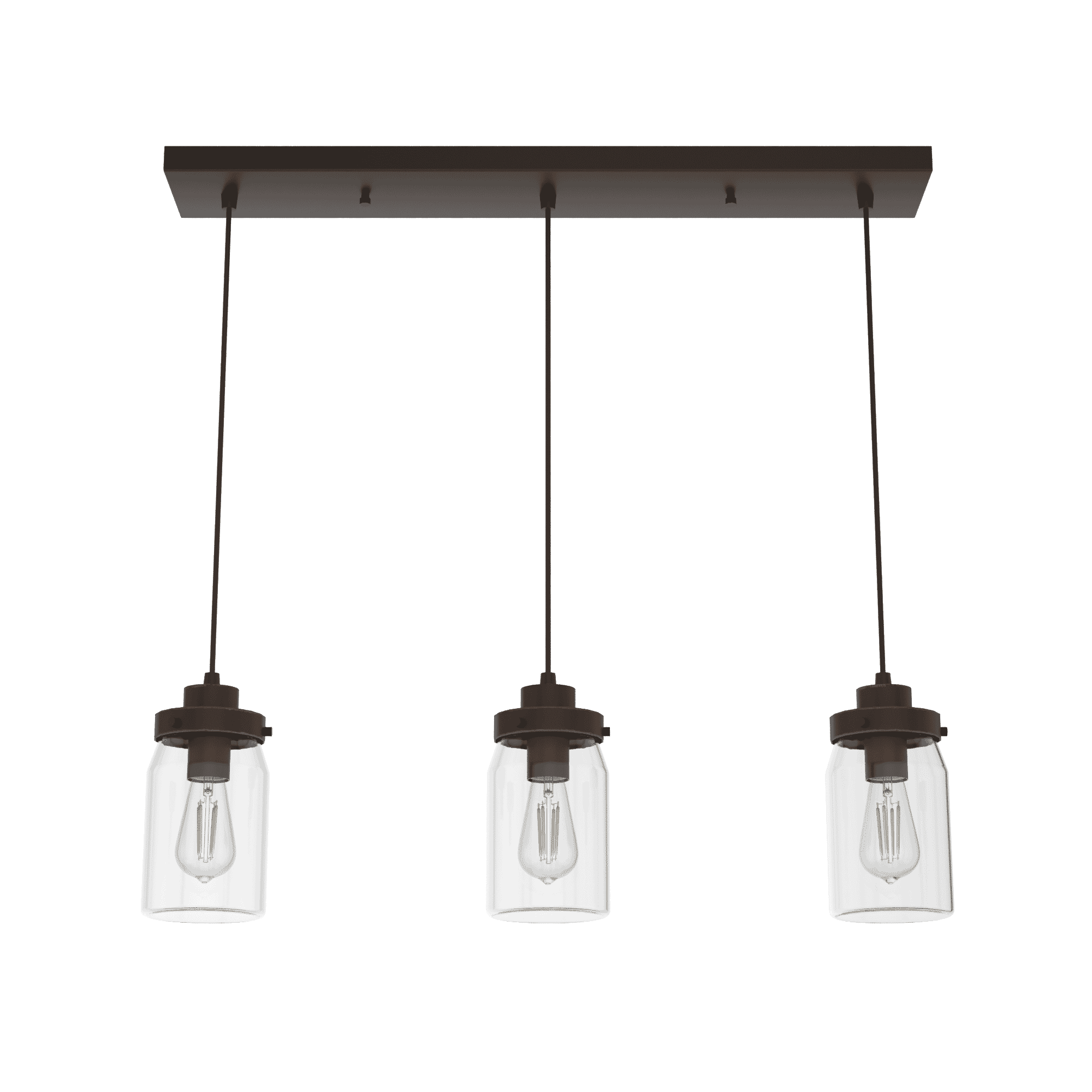 Hunter Devon Park 3-Light Cluster Linear in Onyx Bengal
