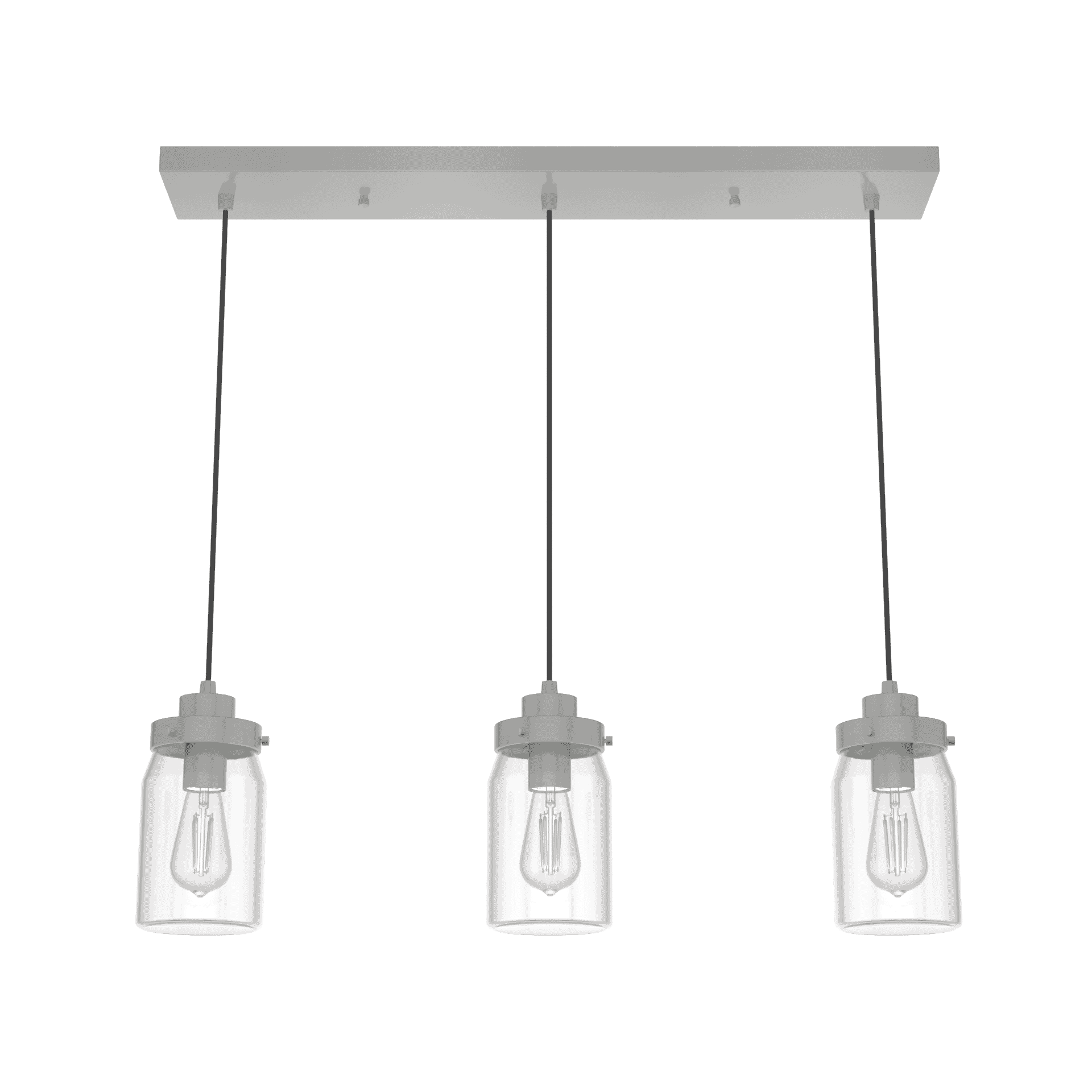 Hunter Devon Park 3-Light Cluster Linear in Brushed Nickel