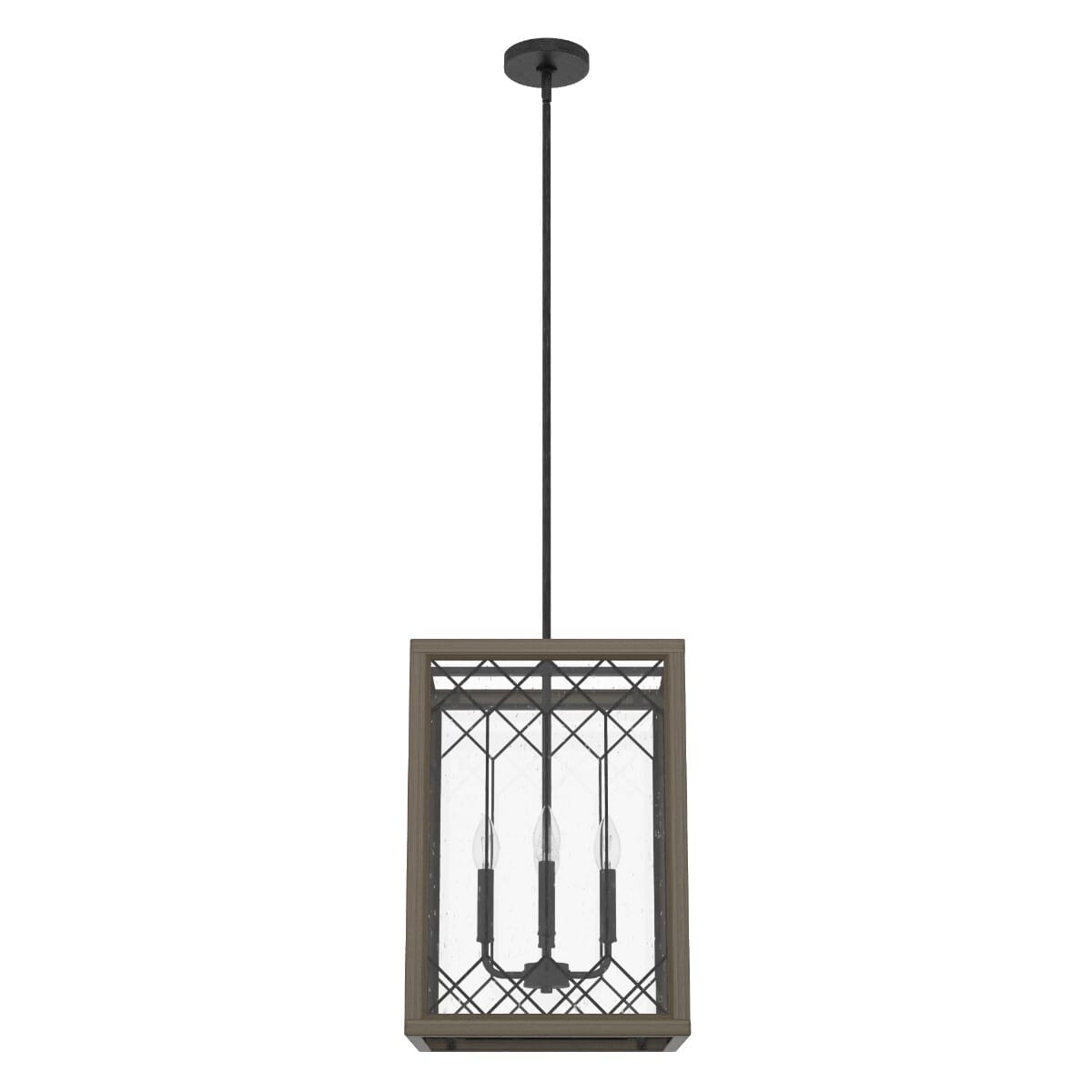 Hunter Chevron 4-Light Lantern in Rustic Iron