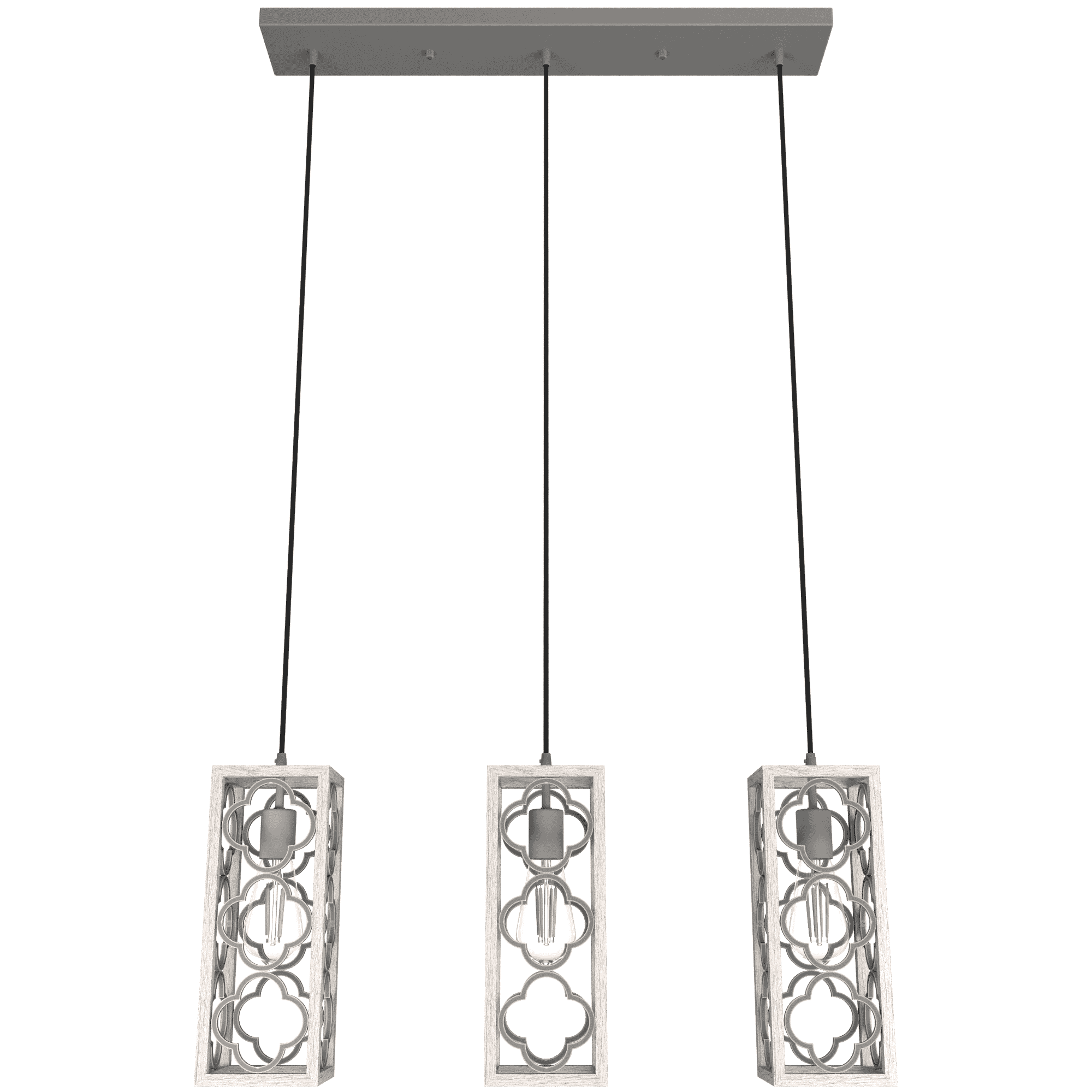 Hunter Gablecrest 3-Light Linear Cluster in Distressed White