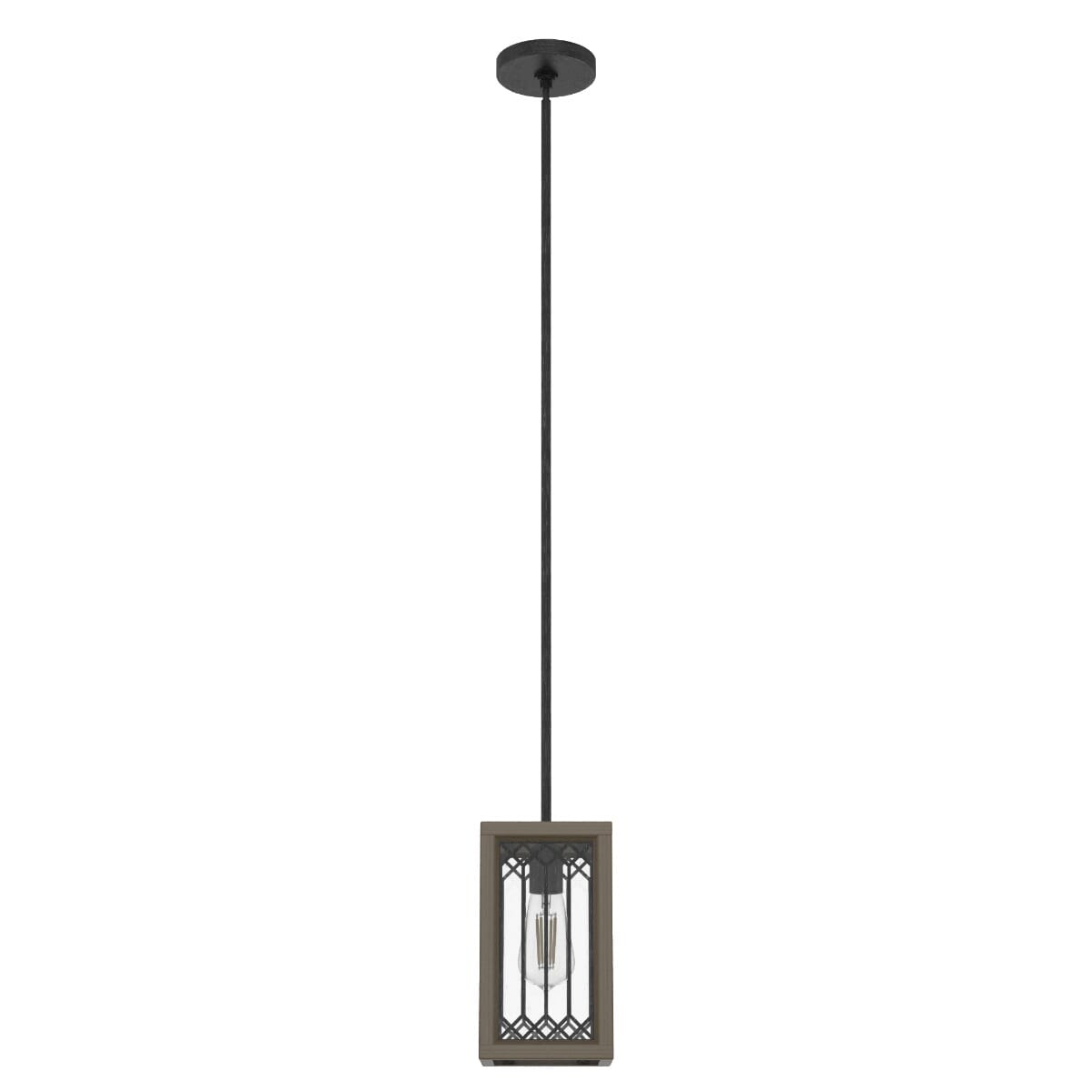 Chevron 1-Light Mini Pendant in Rustic Iron