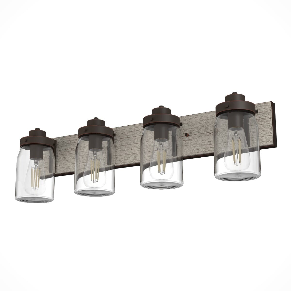 Hunter Devon Park 4-Light Bathroom Vanity Light in Onyx Bengal