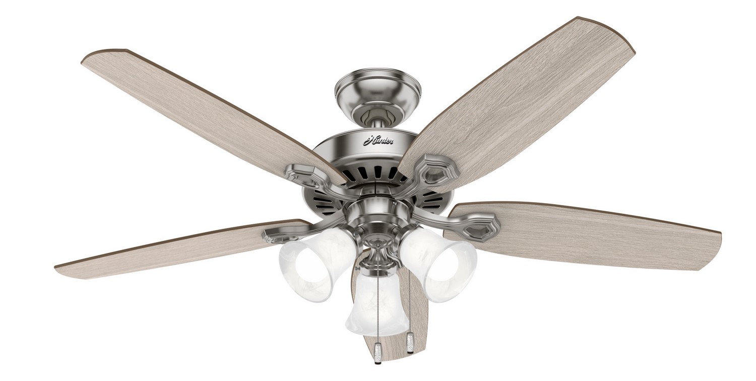 Builder 3-Light 52" Ceiling Fan in Brushed Nickel