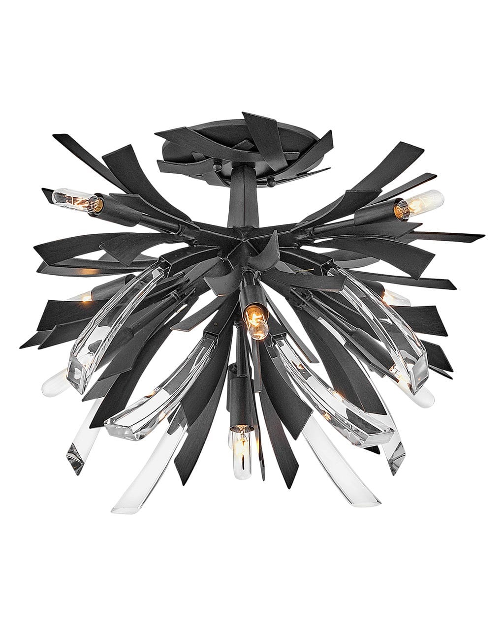 Fredrick Ramond Vida 9-Light Semi-Flush Ceiling Light In Brushed Graphite