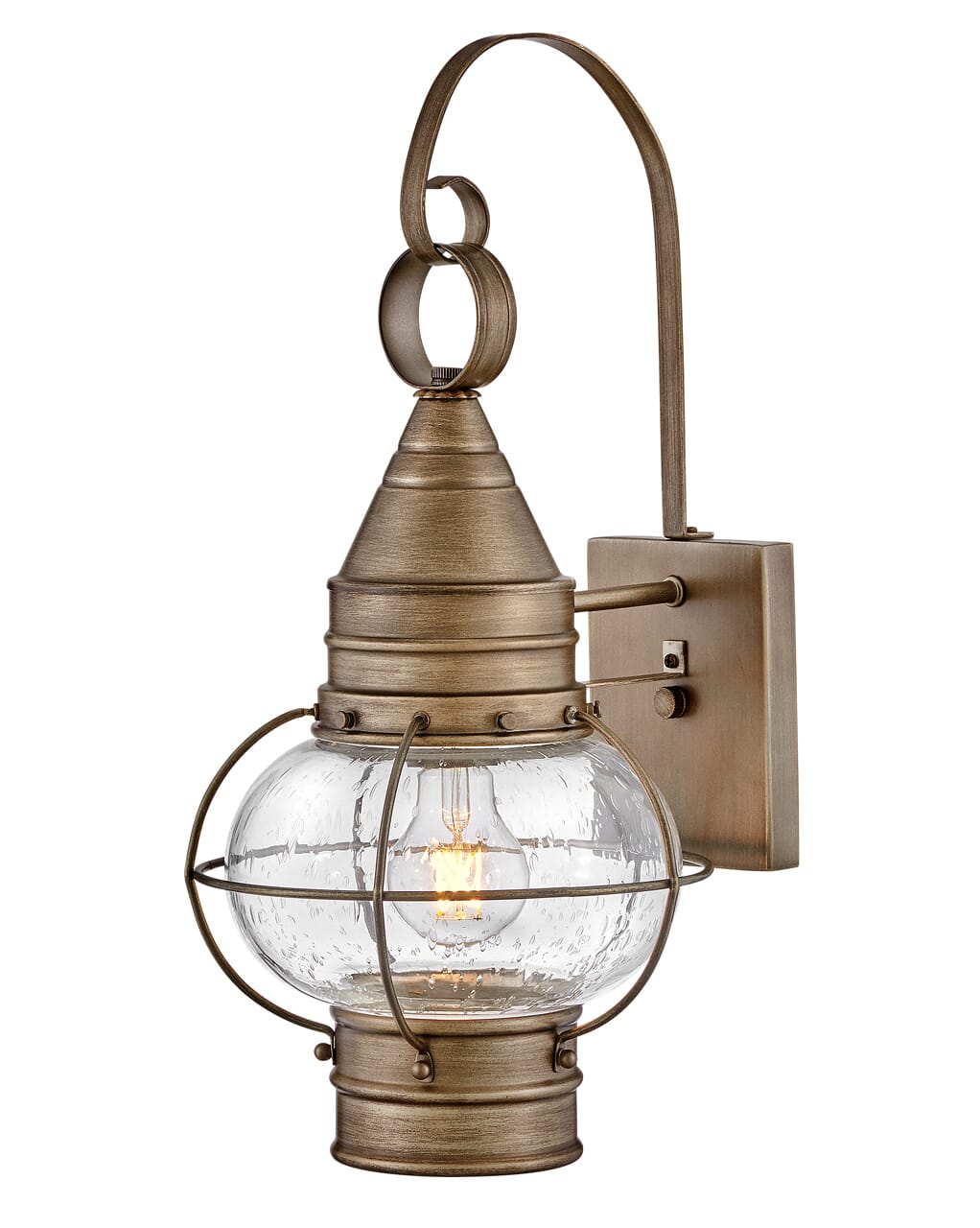 Cape Cod 1-Light Small Wall Mount Lantern in Burnished Bronze