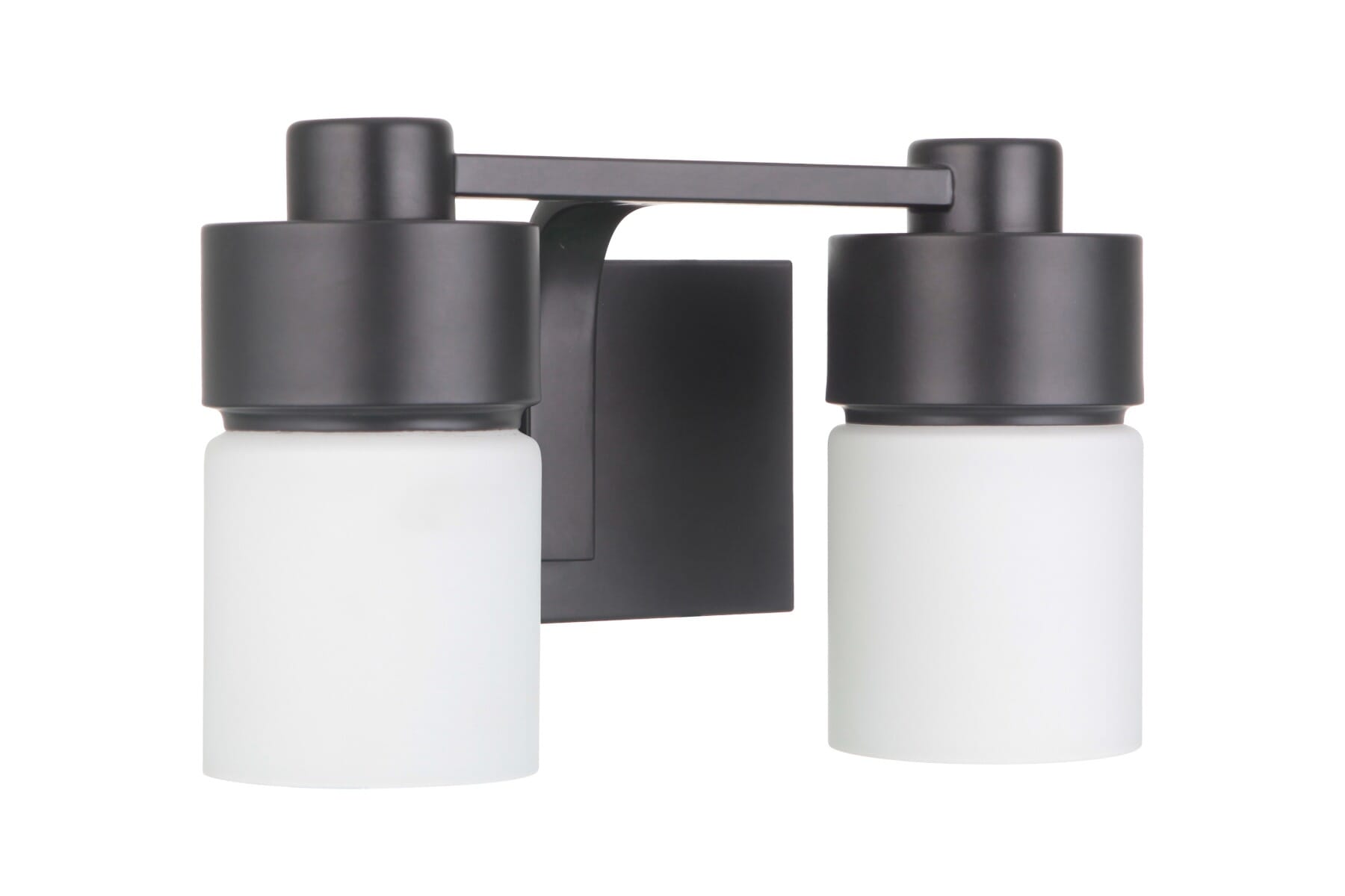 District 2-Light Bathroom Vanity Light in Flat Black