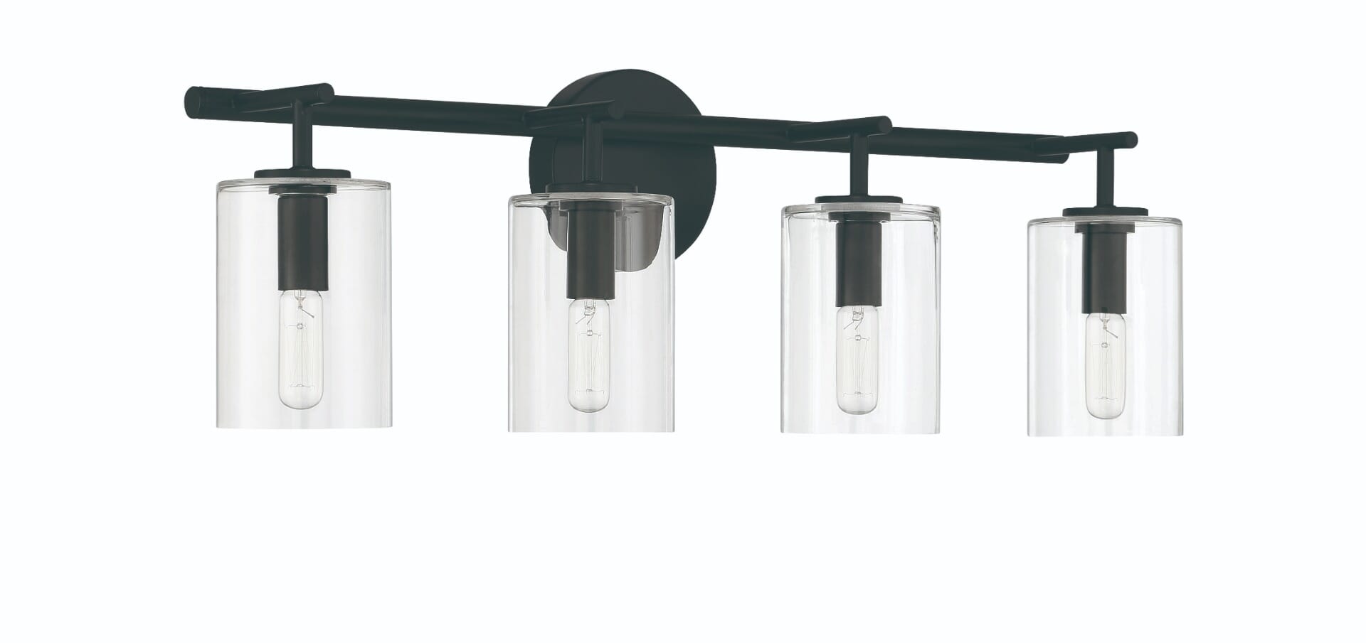 Hailie 4-Light Bathroom Vanity Light in Flat Black
